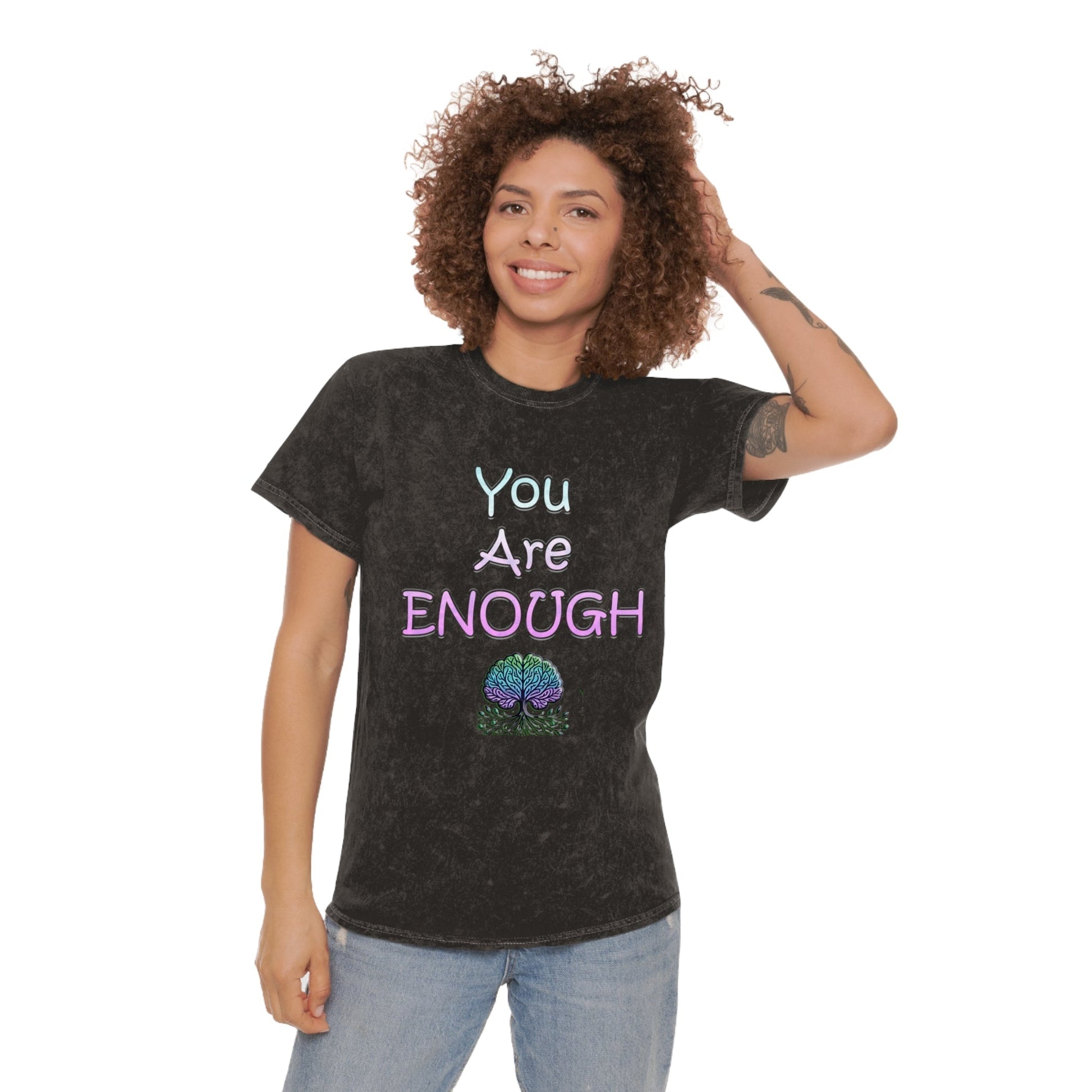 Unisex Mineral Wash T-Shirt - Inspiring Message - You Are Enough
