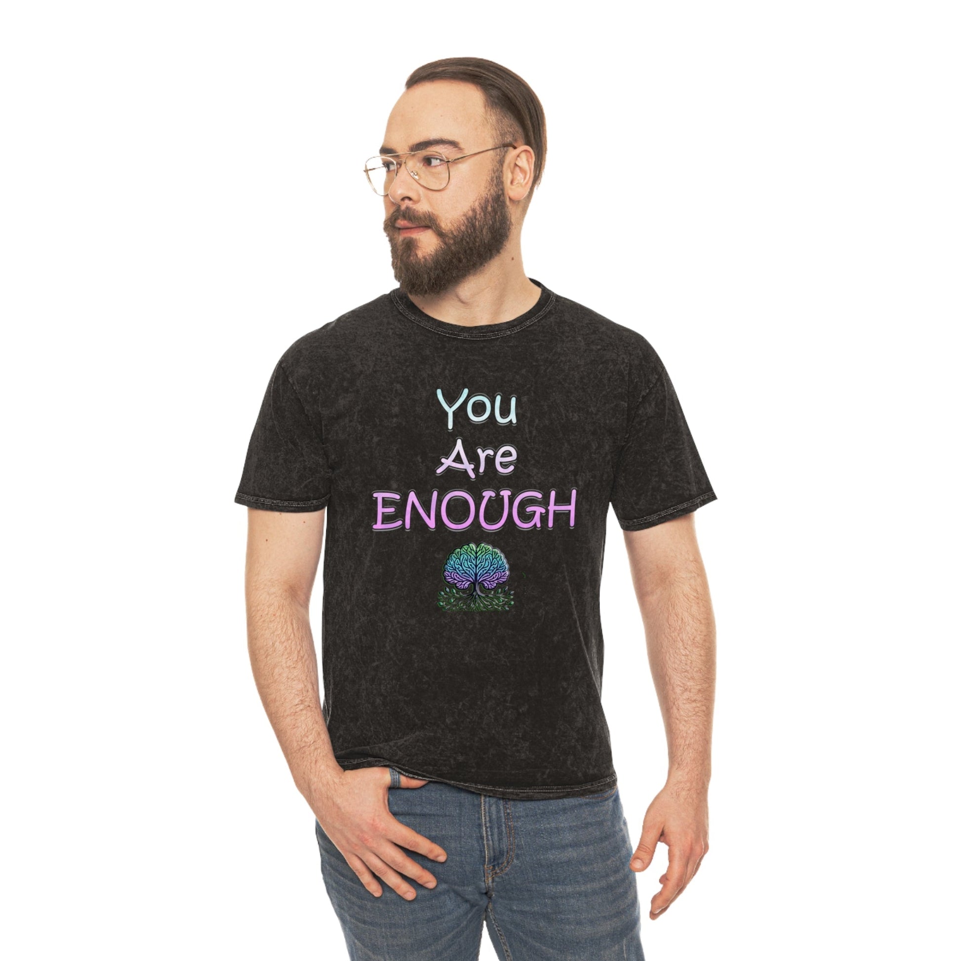 Unisex Mineral Wash T-Shirt - Inspiring Message - You Are Enough
