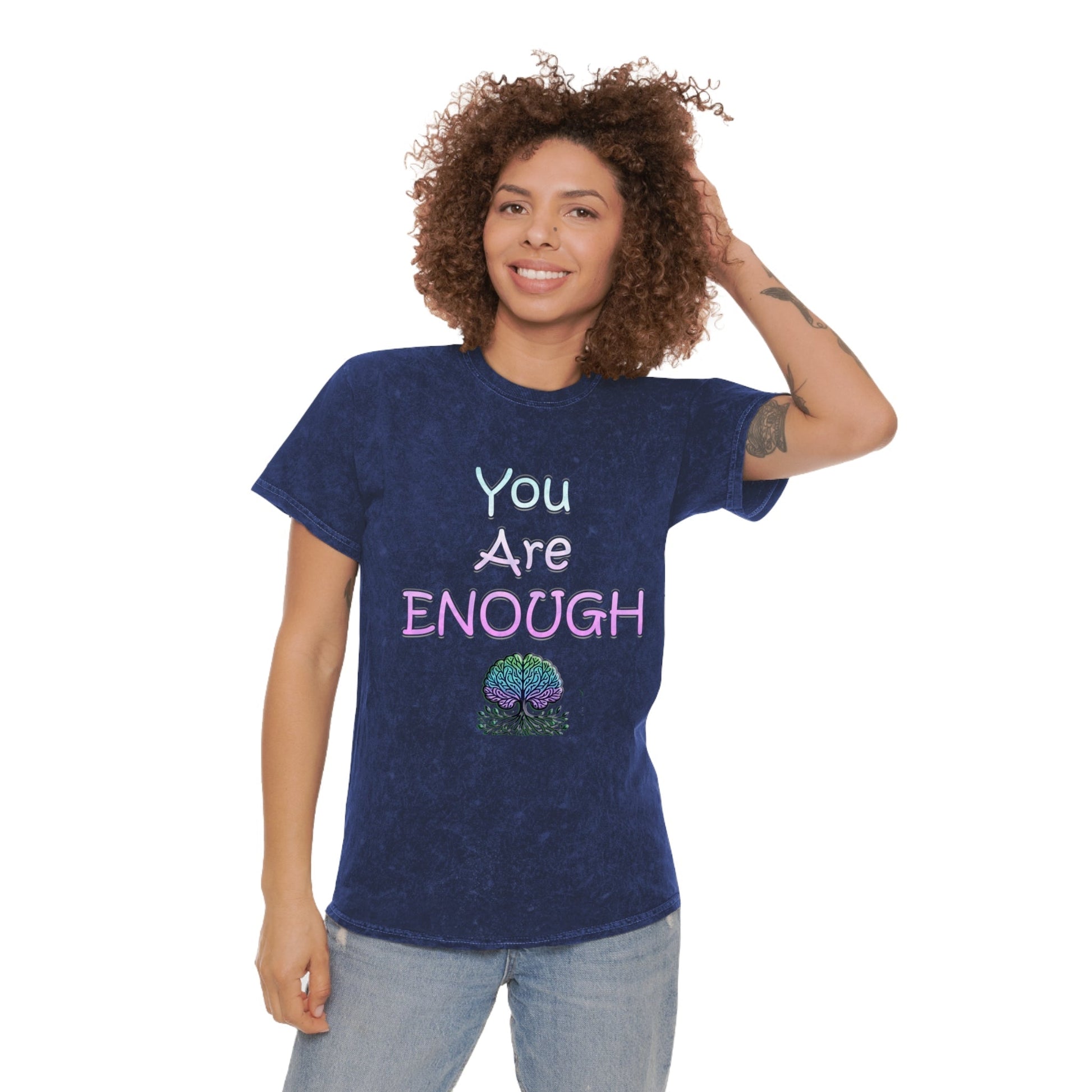 Unisex Mineral Wash T-Shirt - Inspiring Message - You Are Enough