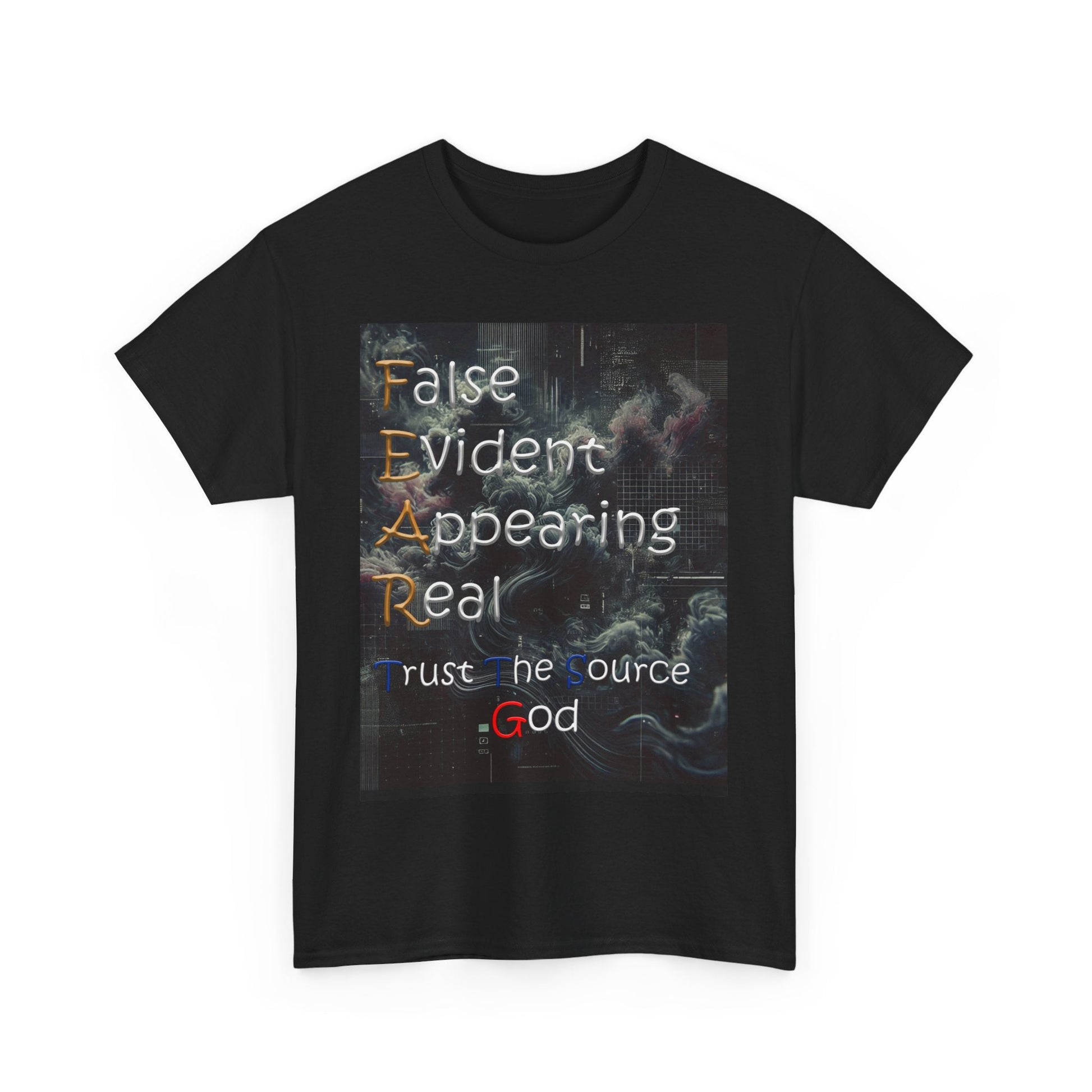 Inspirational Unisex Heavy Cotton T-shirt - False Evidence Appearing Real