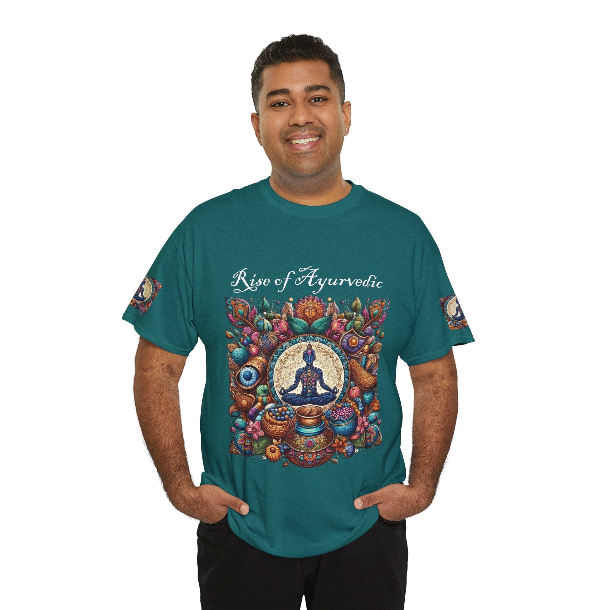 Unisex Heavy Cotton T-shirt - Rediscover 5000 years Ayurvedic Designs