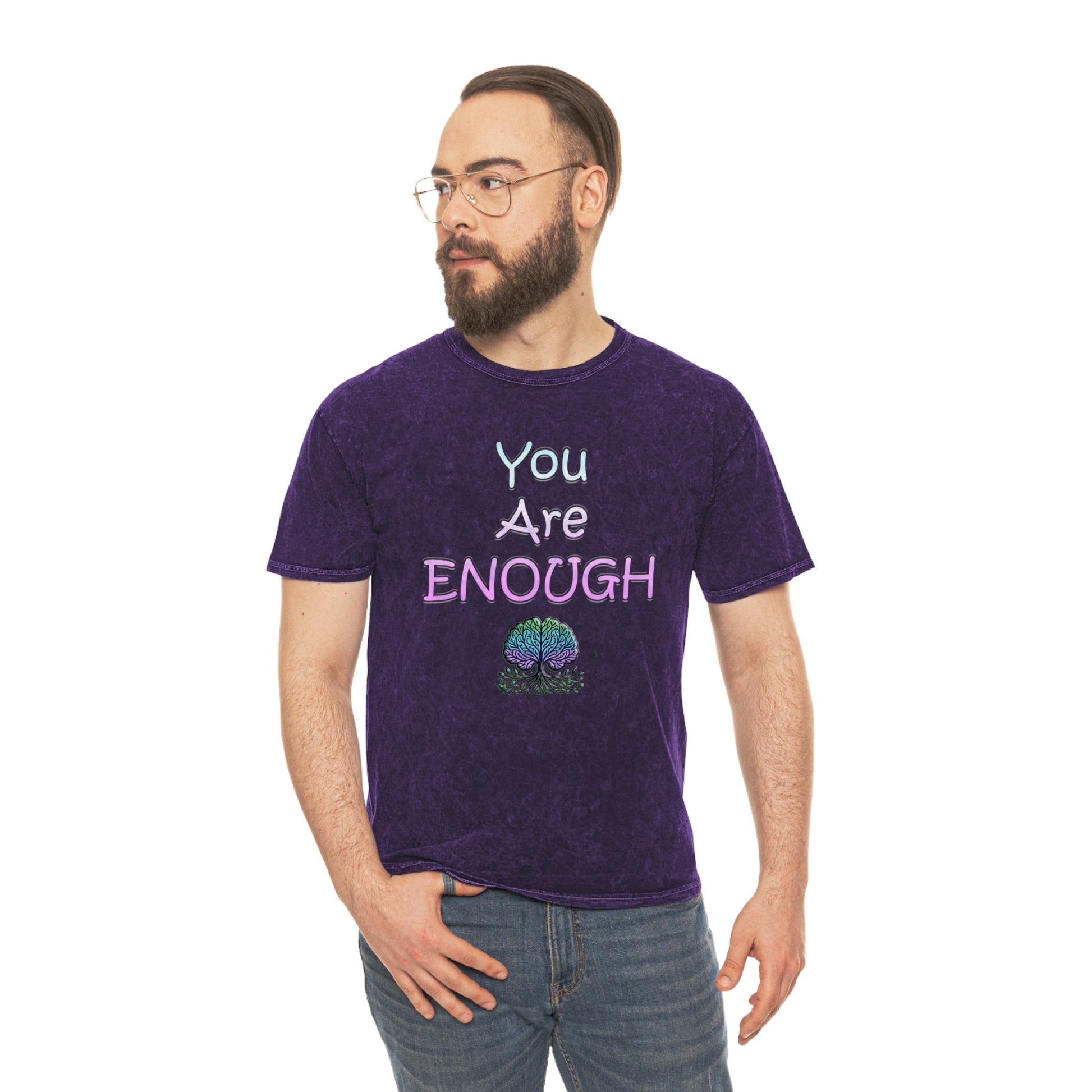 Unisex Mineral Wash T-Shirt - Inspiring Message - You Are Enough