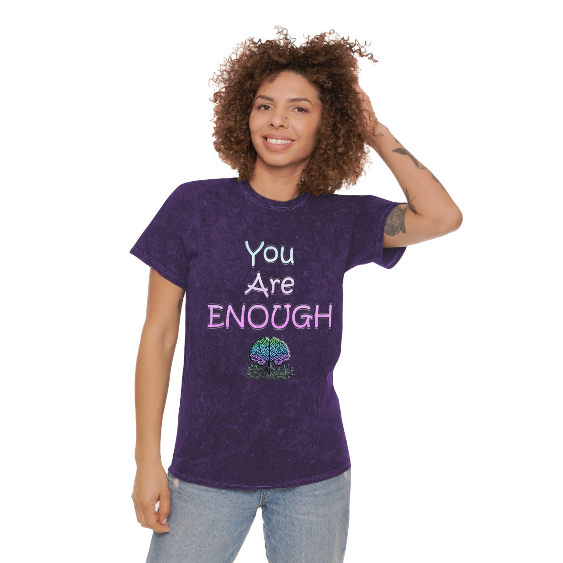 Unisex Mineral Wash T-Shirt - Inspiring Message - You Are Enough