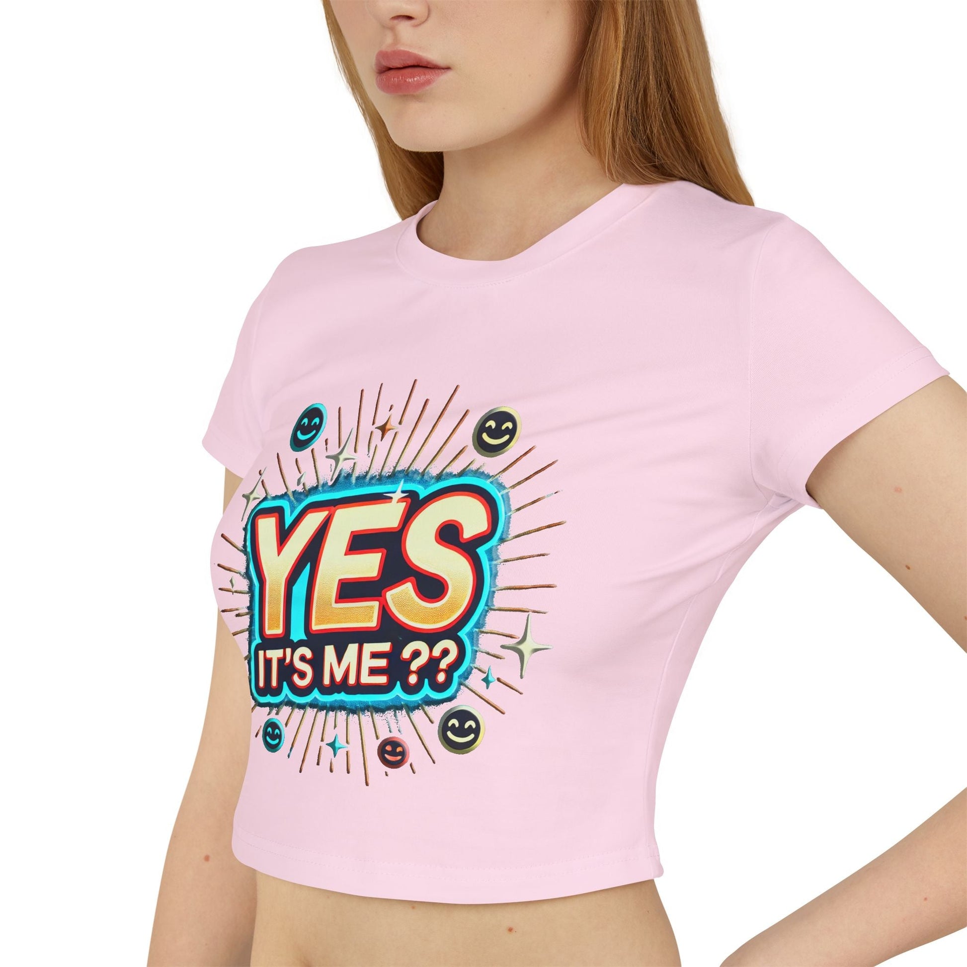 Womens Baby T-shirt "Yes it's me" Slim Fit Organic Cotton for Everyday