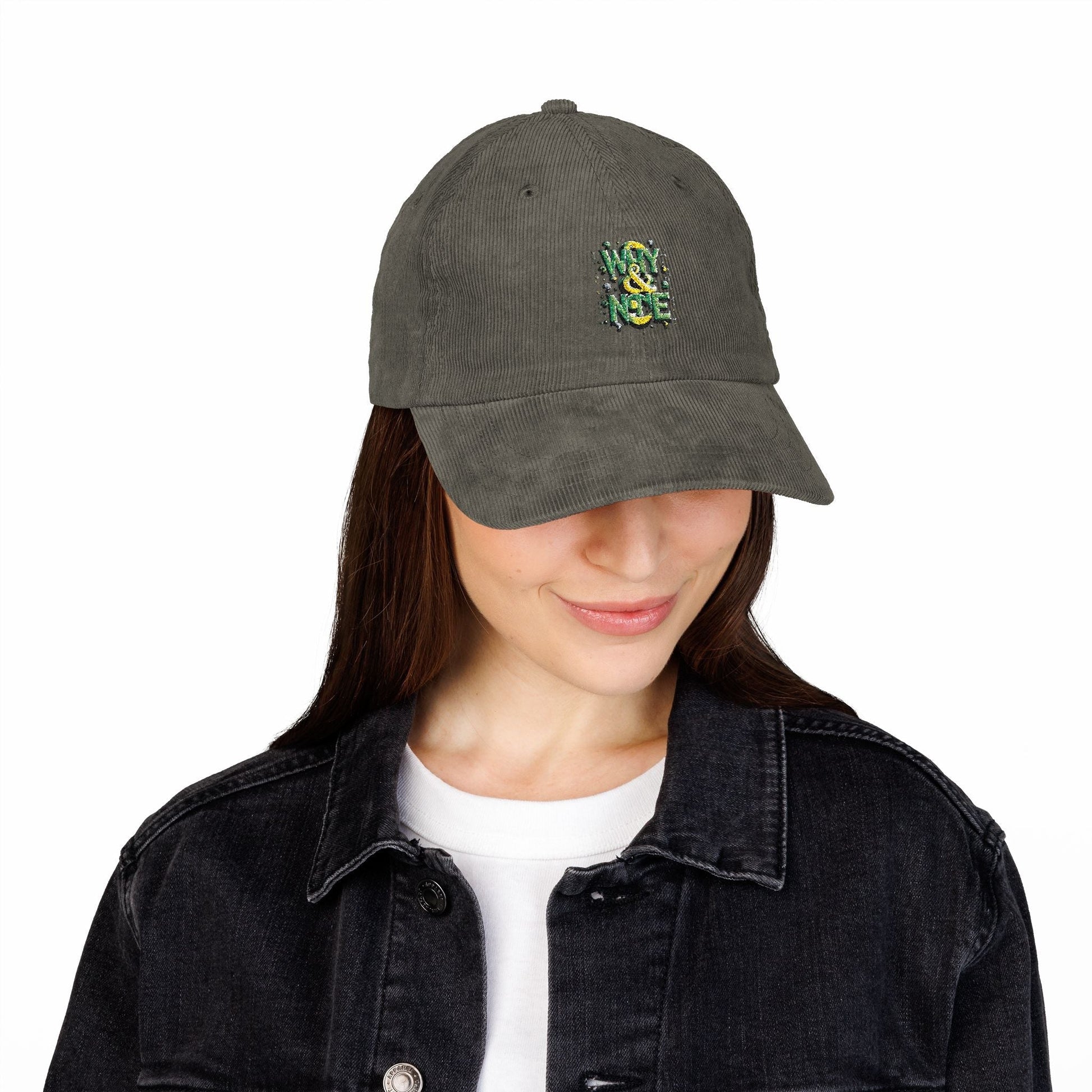 Vintage Corduroy Cap with Embroidery - Stylish Retro Hat for Every Occasion