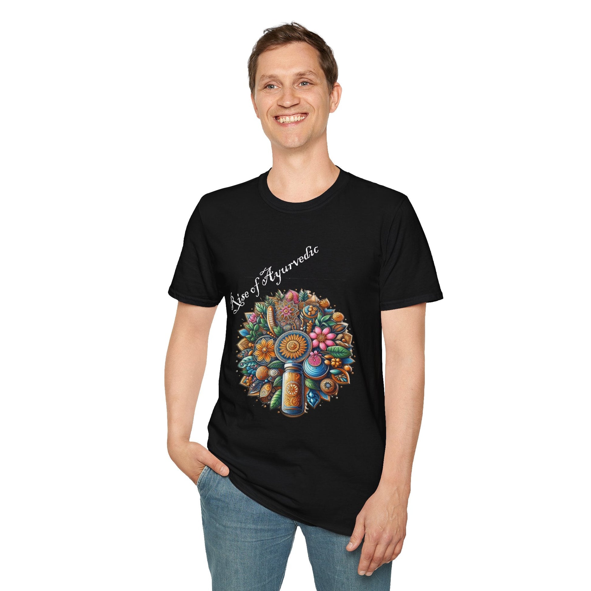 Colorful Nature-Inspired Unisex Softstyle T-Shirt - Ayurvedic
