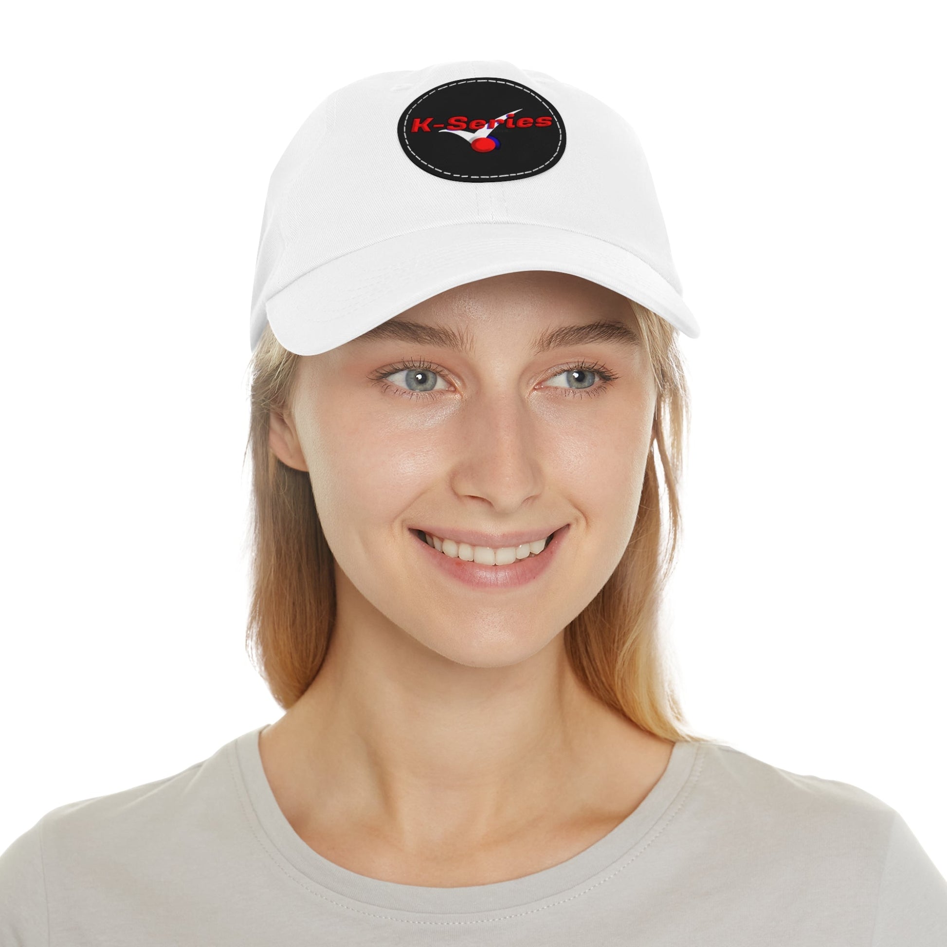 Dad Hat - with Leather Patch (Round) "K- Series" Stylish HeadwearDad Hat - with Leather Patch (Round) "K- Series" Stylish Headwear