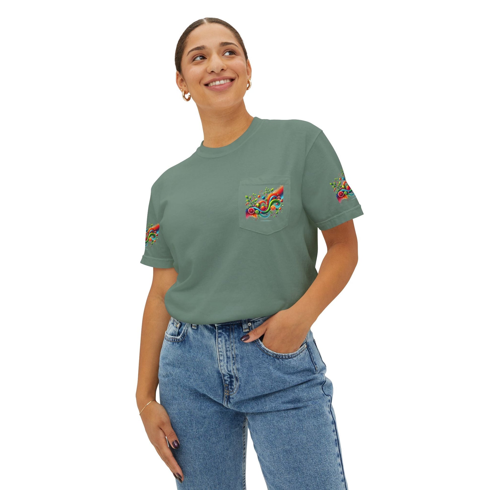 Unisex Garment-Dyed Pocket T-shirt -  Beauty - In Simple Design
