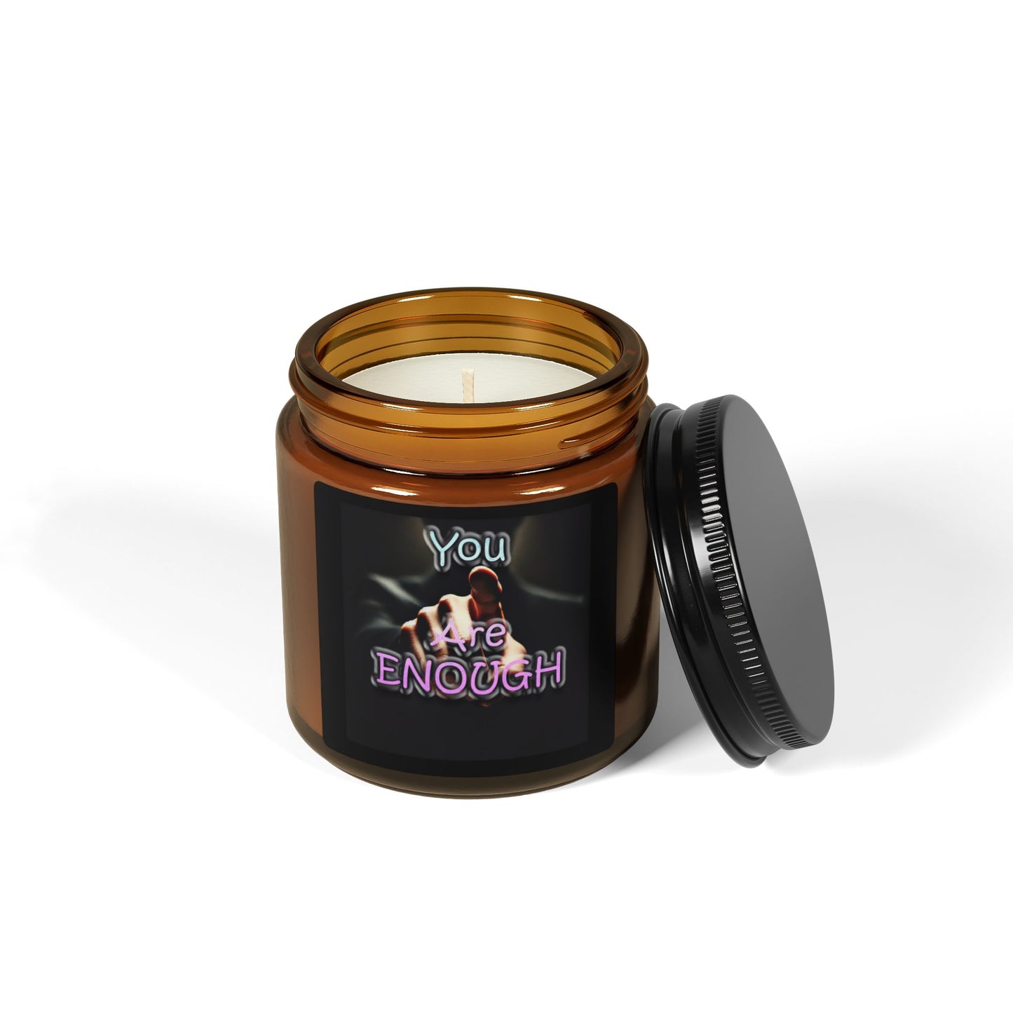 Scented Soy Candle (Multi-Size, Amber Jar) " You Are Enough"