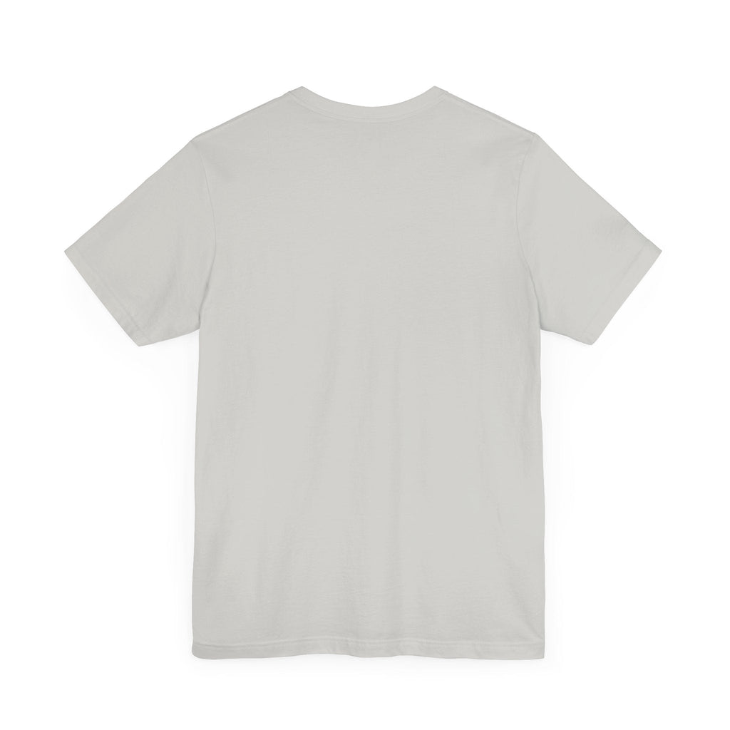 Unisex Jersey Short Sleeve T-shirt in light gray, back view, showcasing soft, breathable cotton fabric.