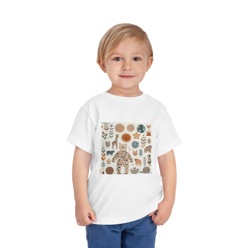 Eco-Friendly Toddler Short Sleeve T-shirt - with Nature Print