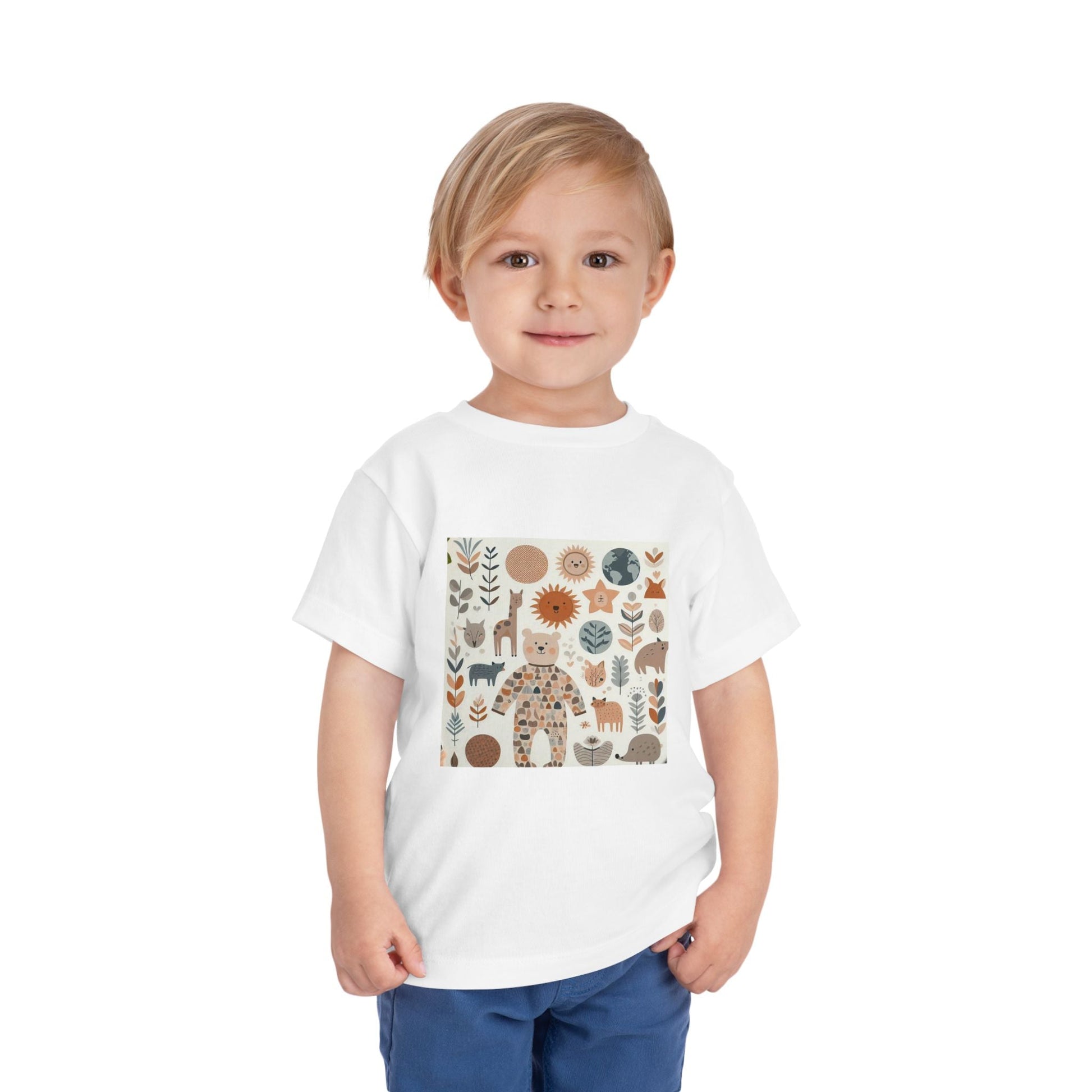 Eco-Friendly Toddler Short Sleeve T-shirt - with Nature Print