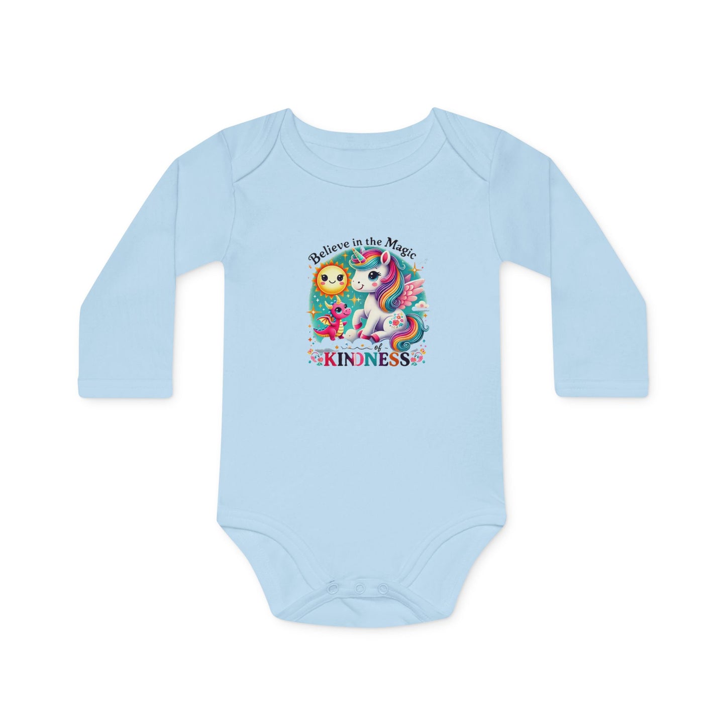 Baby Long-Sleeve Organic Bodysuit"Believe in the Magic of Kindness"