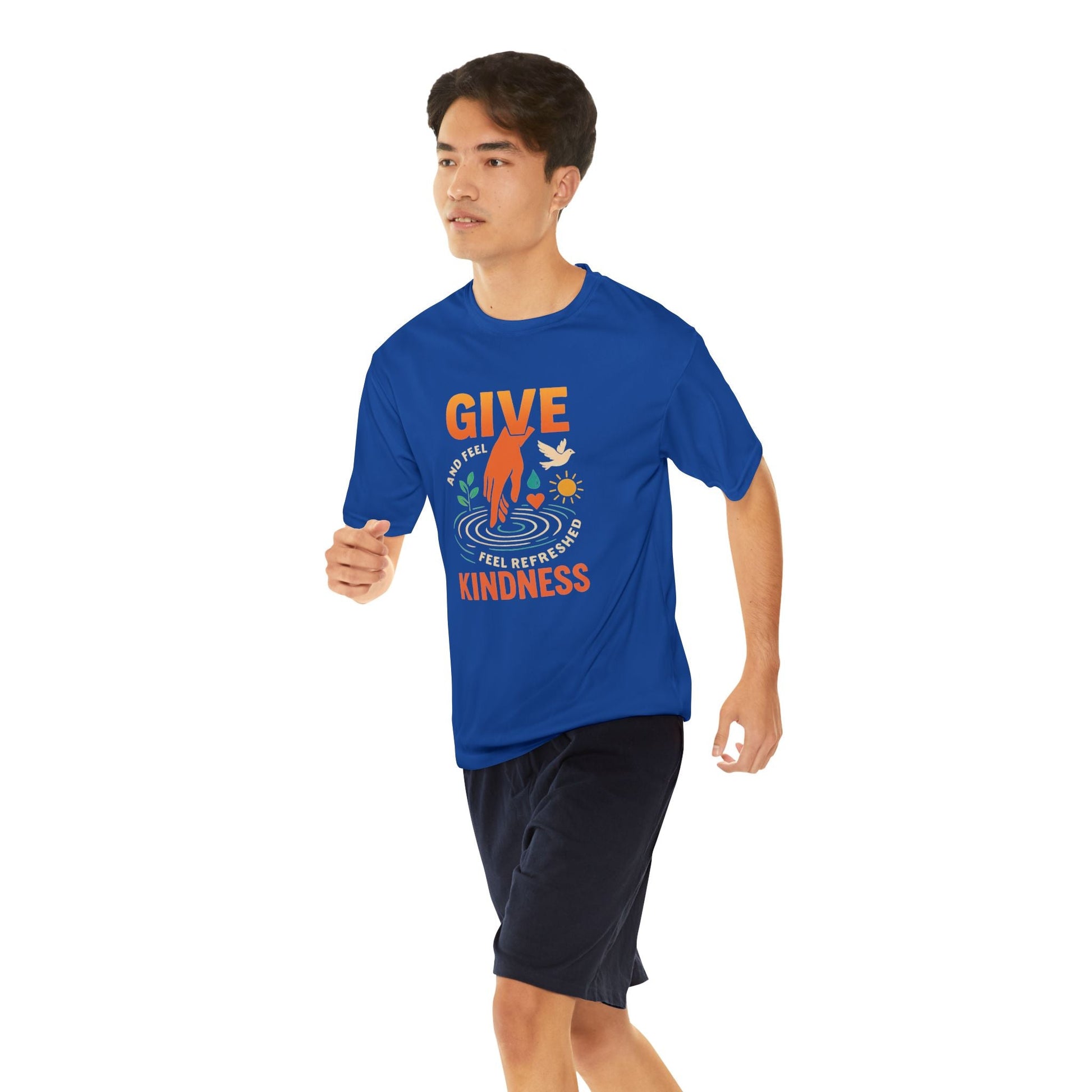 Mens Performance T-Shirt for Fitness & Kindness-Inspired Style