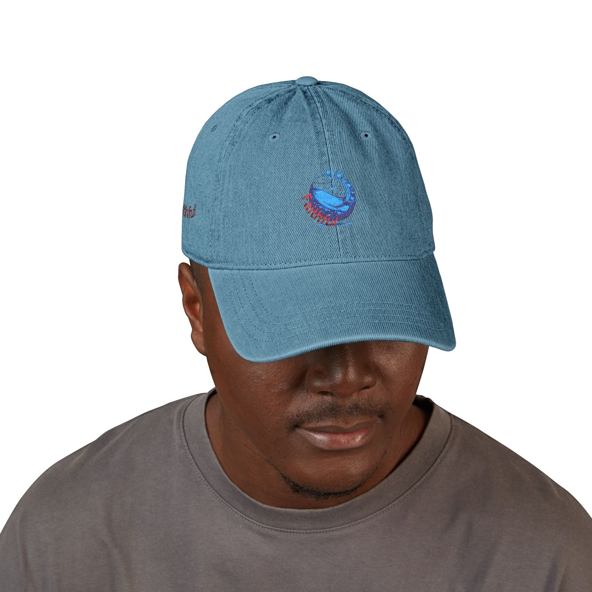 Denim Hat Faithful - Stylish Embroidered Cap Vintage-Inspired Style
