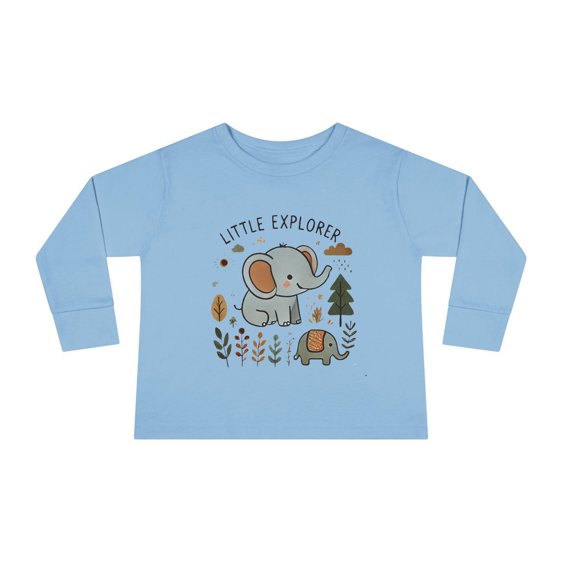 Toddler Long Sleeve T-shirt - Little Explorer Elephant Design