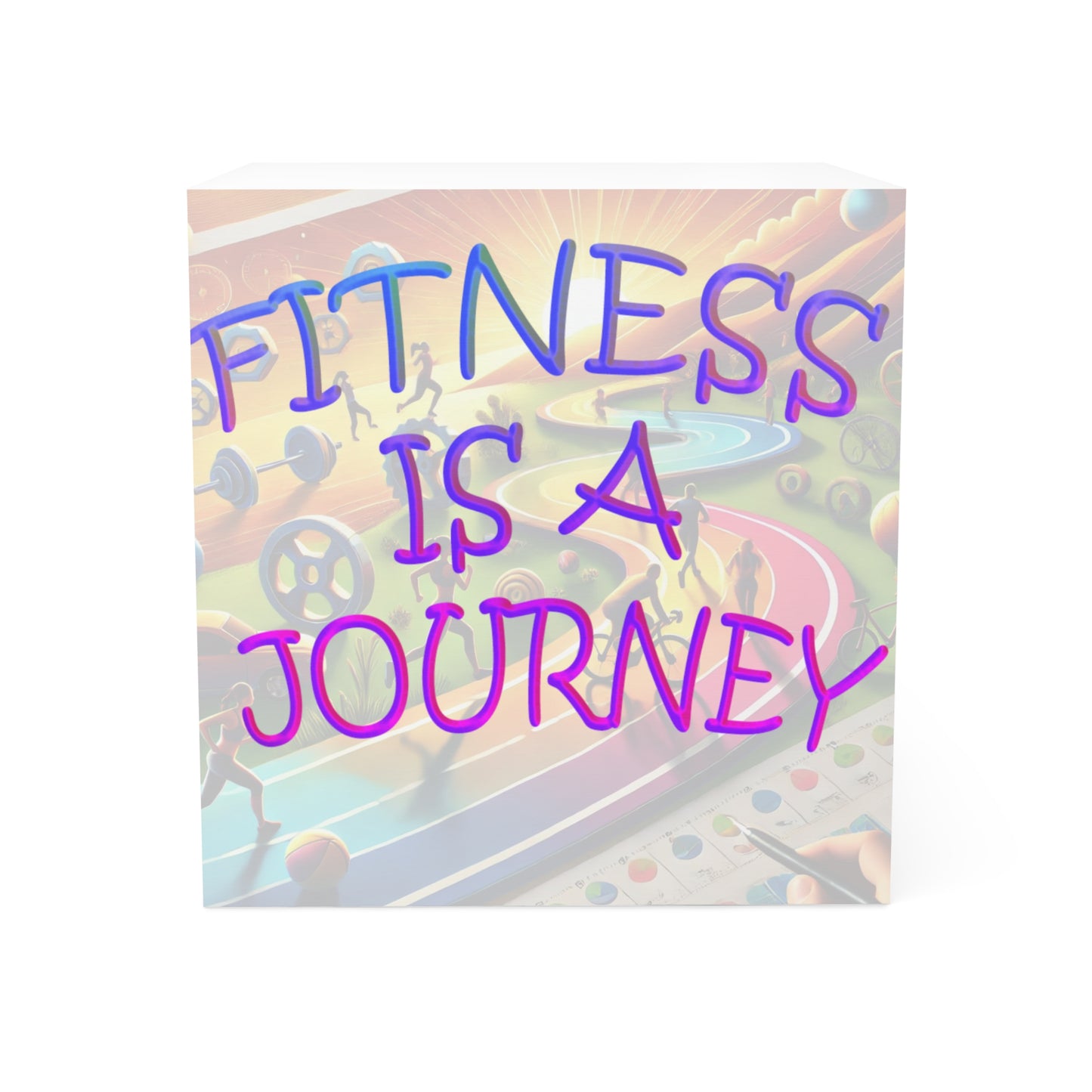 Note Cube "Fitness is a Journey "