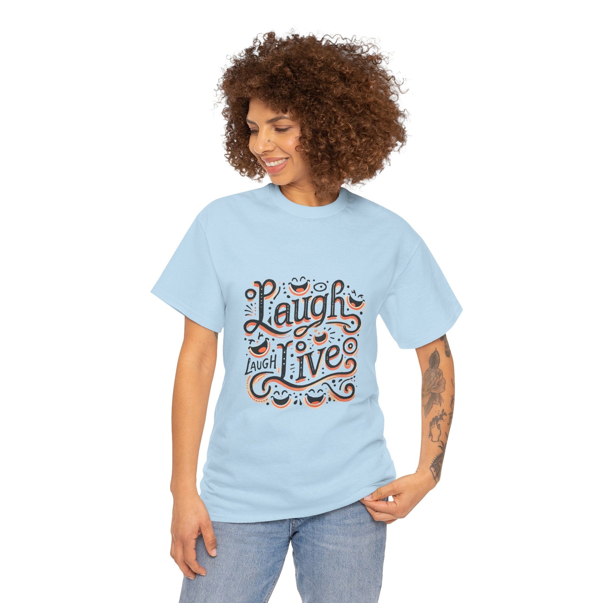 Unisex Heavy Cotton T-shirt  - Laugh Live III Built for Everyday Style