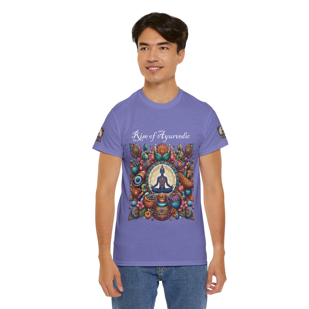 Unisex Heavy Cotton T-shirt - Rediscover 5000 years Ayurvedic Designs