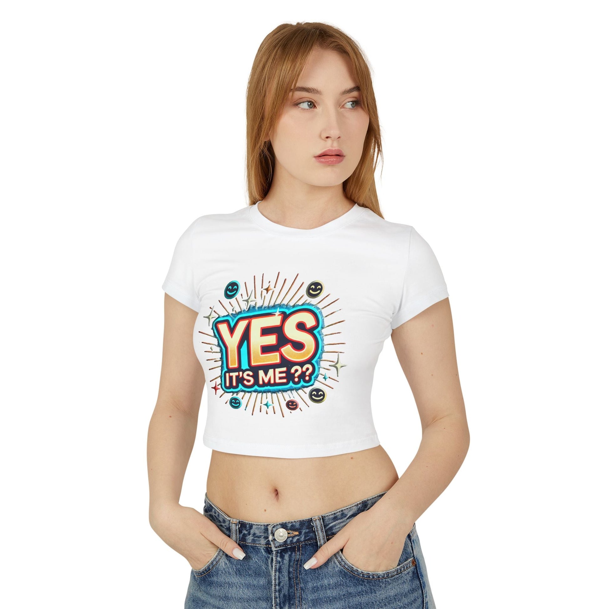 Womens Baby T-shirt "Yes it's me" Slim Fit Organic Cotton for Everyday