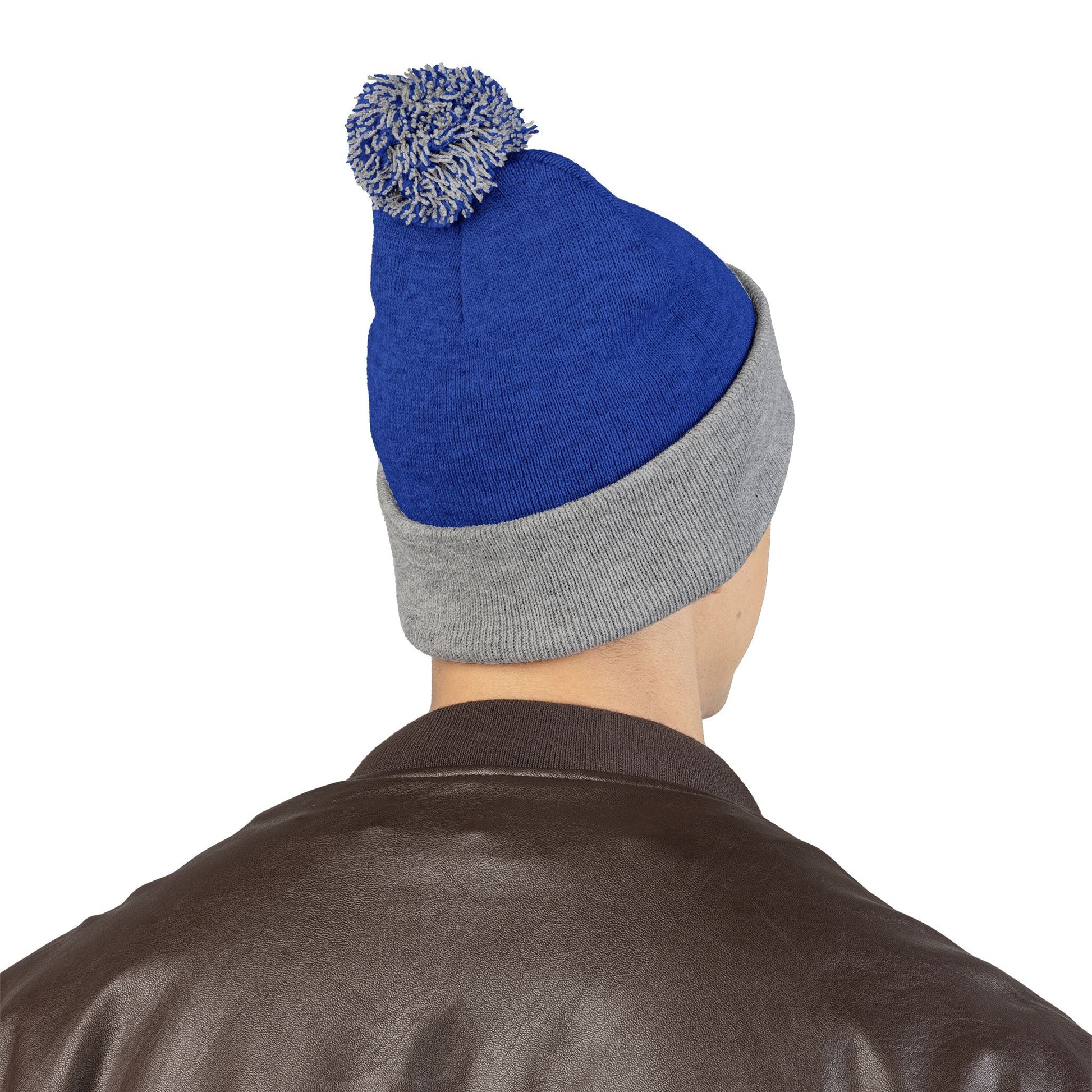 Embroidered Pom-Pom Knit Cap - Cozy Winter Beanie for All Seasons