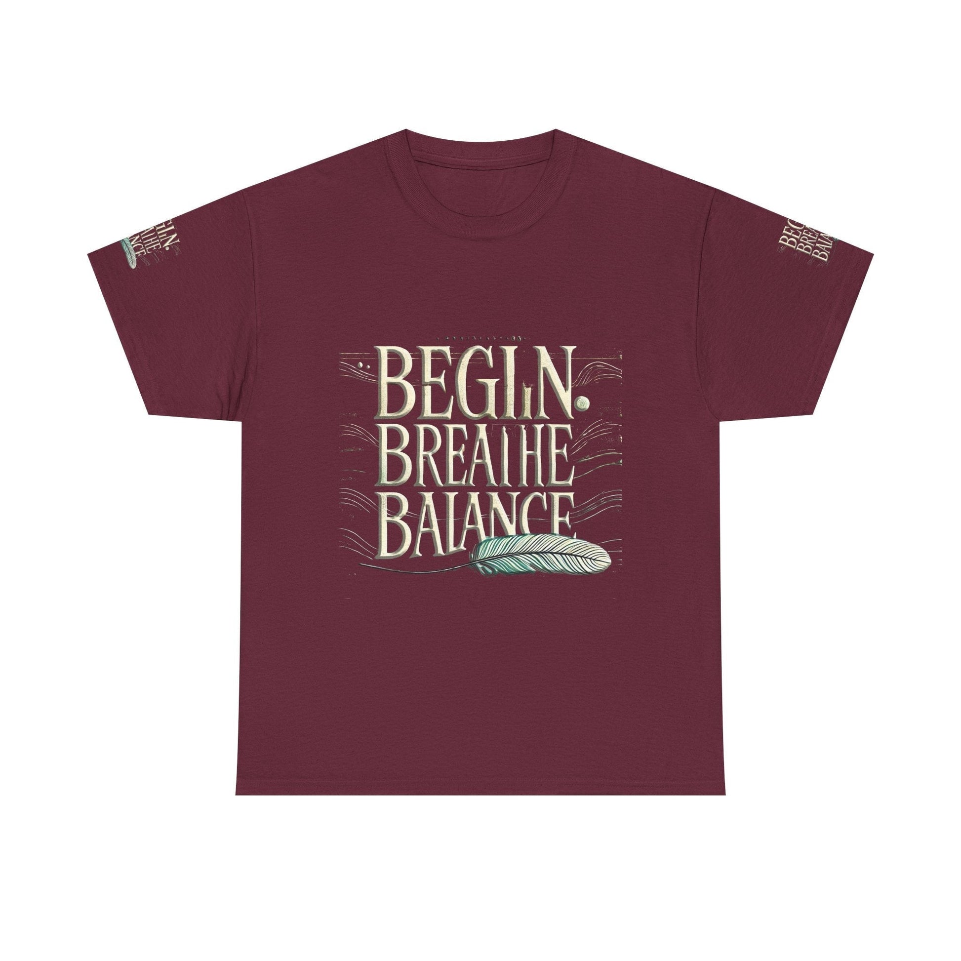 Unisex Heavy Cotton t-shirt  Begin Breathe Balance t-shirt for Comfort