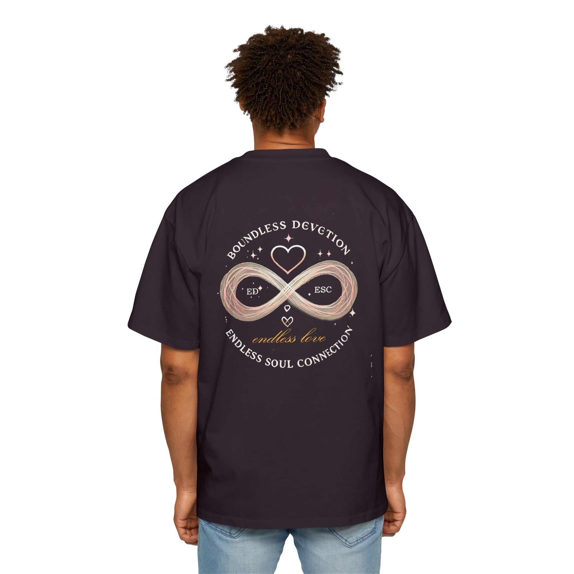 Men Heavy Oversized T-shirt - Endless Love  100% Cotton Comfort