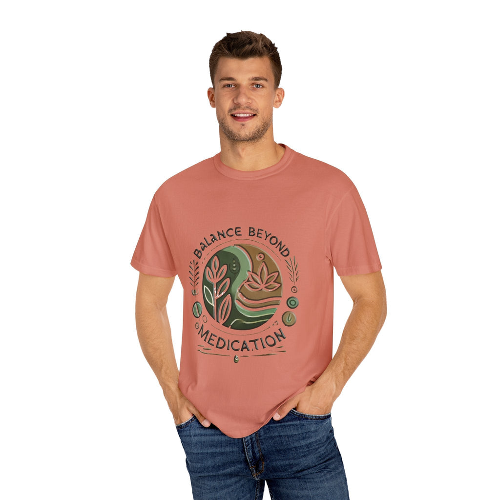 Balance Beyond Medication Unisex Garment-Dyed T-Shirt in soft, relaxed fit.