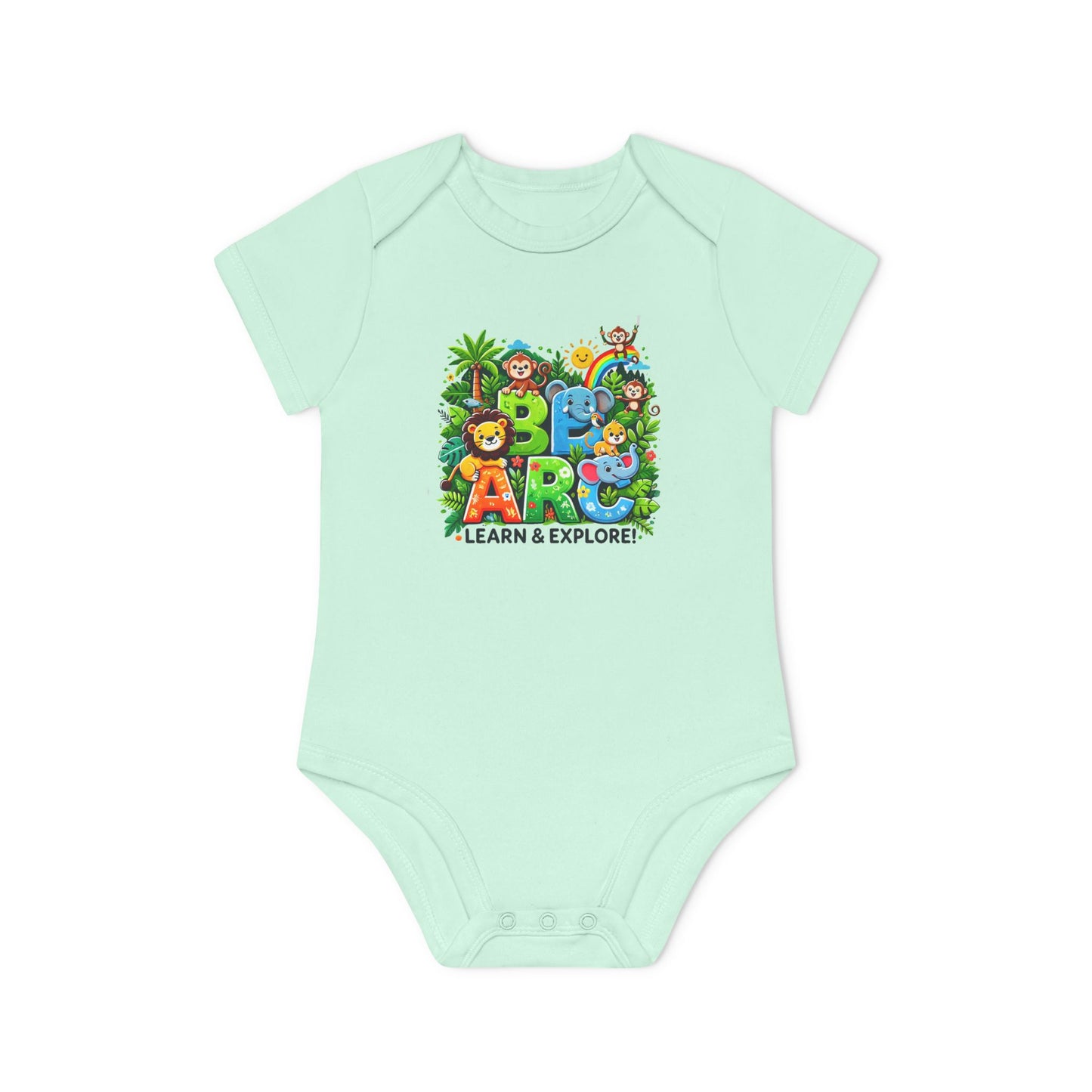 Baby Organic Short Sleeve Bodysuit" Learn and Explore"