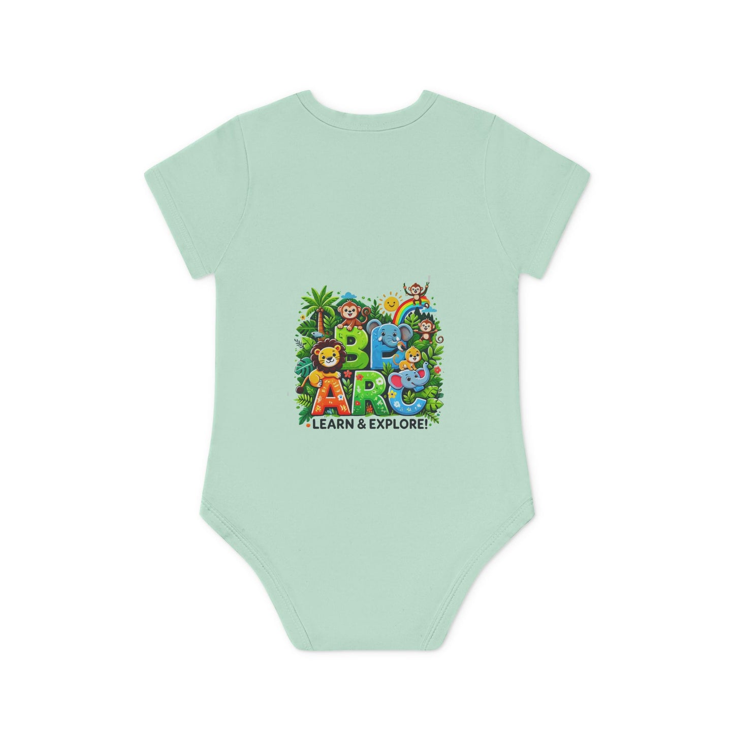 Baby Organic Short Sleeve Bodysuit" Learn and Explore"