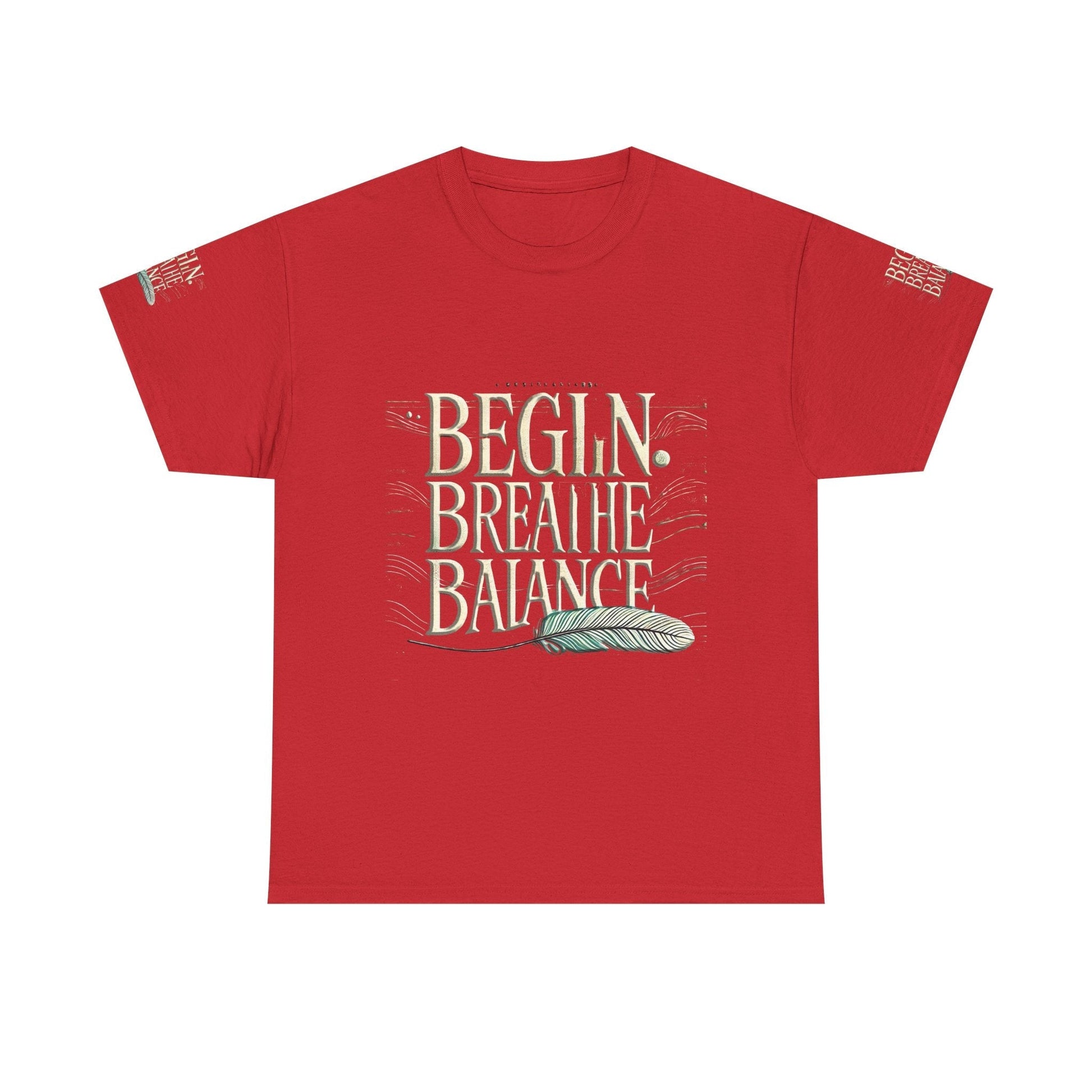 Unisex Heavy Cotton t-shirt  Begin Breathe Balance t-shirt for Comfort