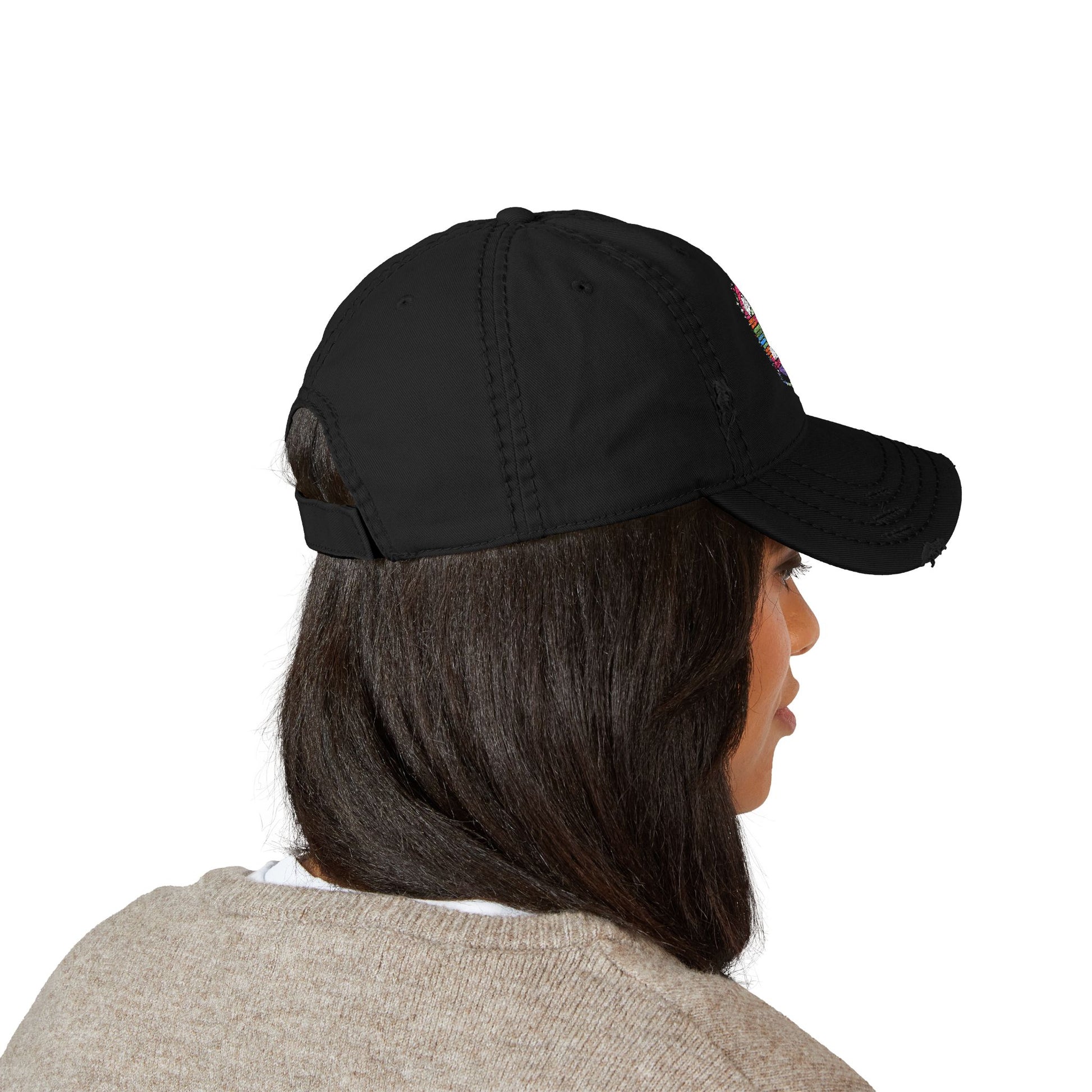 Distressed Dad Hat - Embroidered Casual Stylish Comfort for Everyday Wear