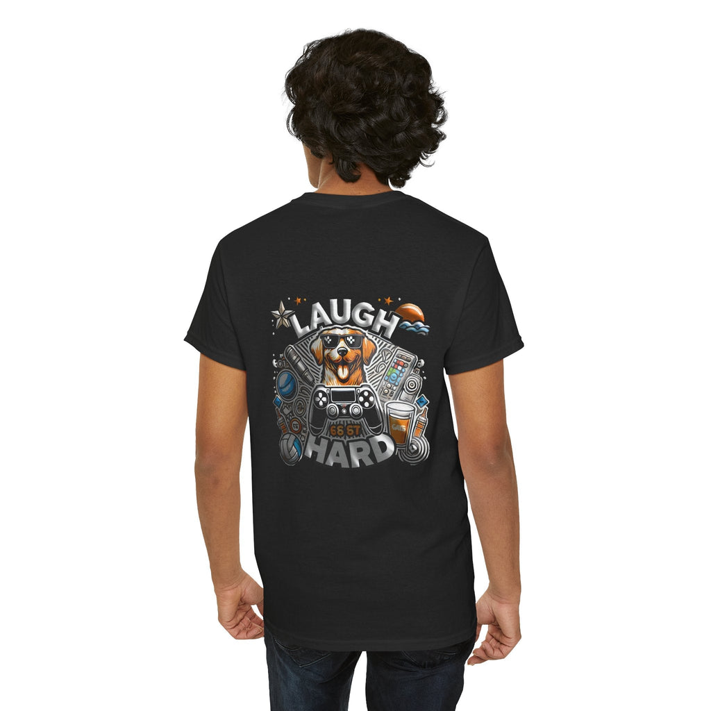 Heavy Cotton T-shirt " Laugh Hard " Classic Comfort, for Everyday
