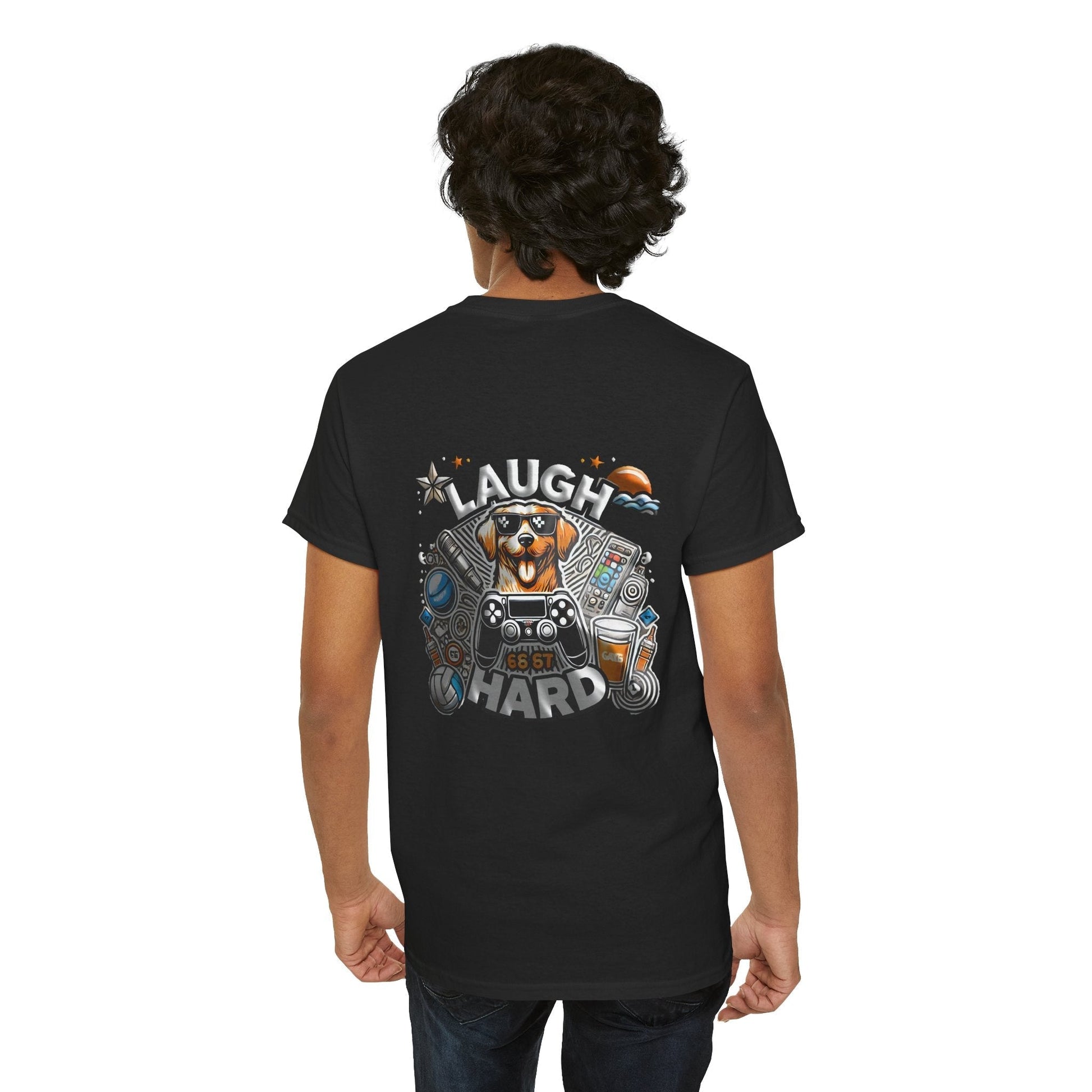 Heavy Cotton T-shirt " Laugh Hard " Classic Comfort, for Everyday