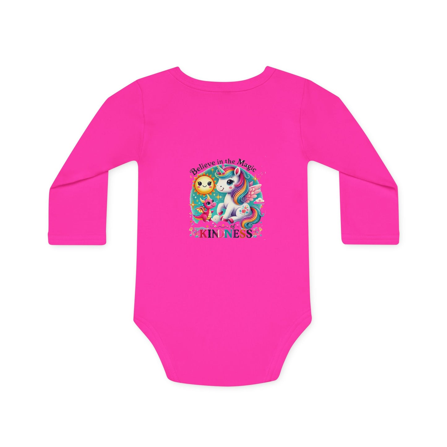 Baby Long-Sleeve Organic Bodysuit"Believe in the Magic of Kindness"