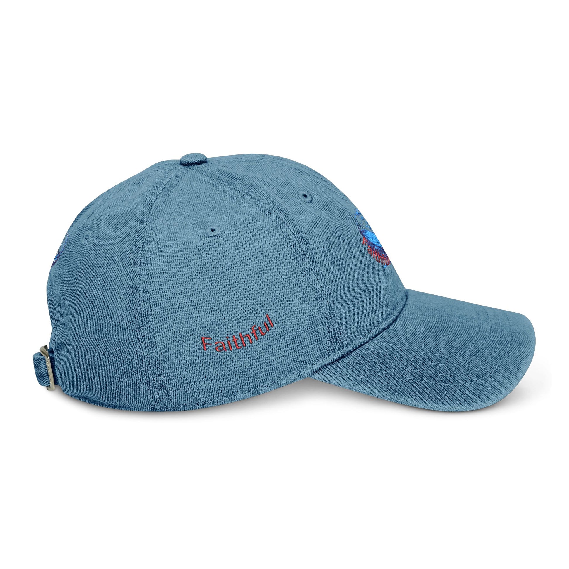 Denim Hat Faithful - Stylish Embroidered Cap Vintage-Inspired Style
