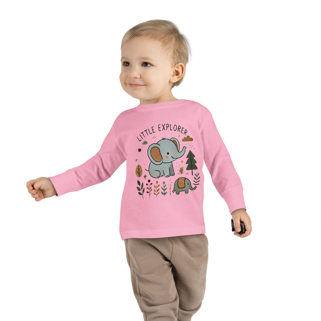 Toddler Long Sleeve T-shirt - Little Explorer Elephant Design