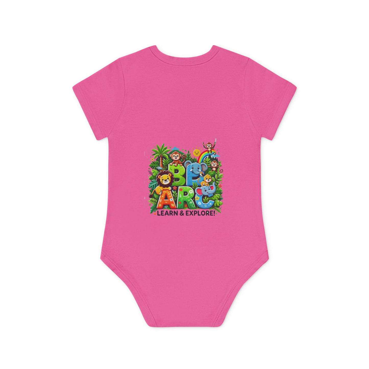 Baby Organic Short Sleeve Bodysuit" Learn and Explore"