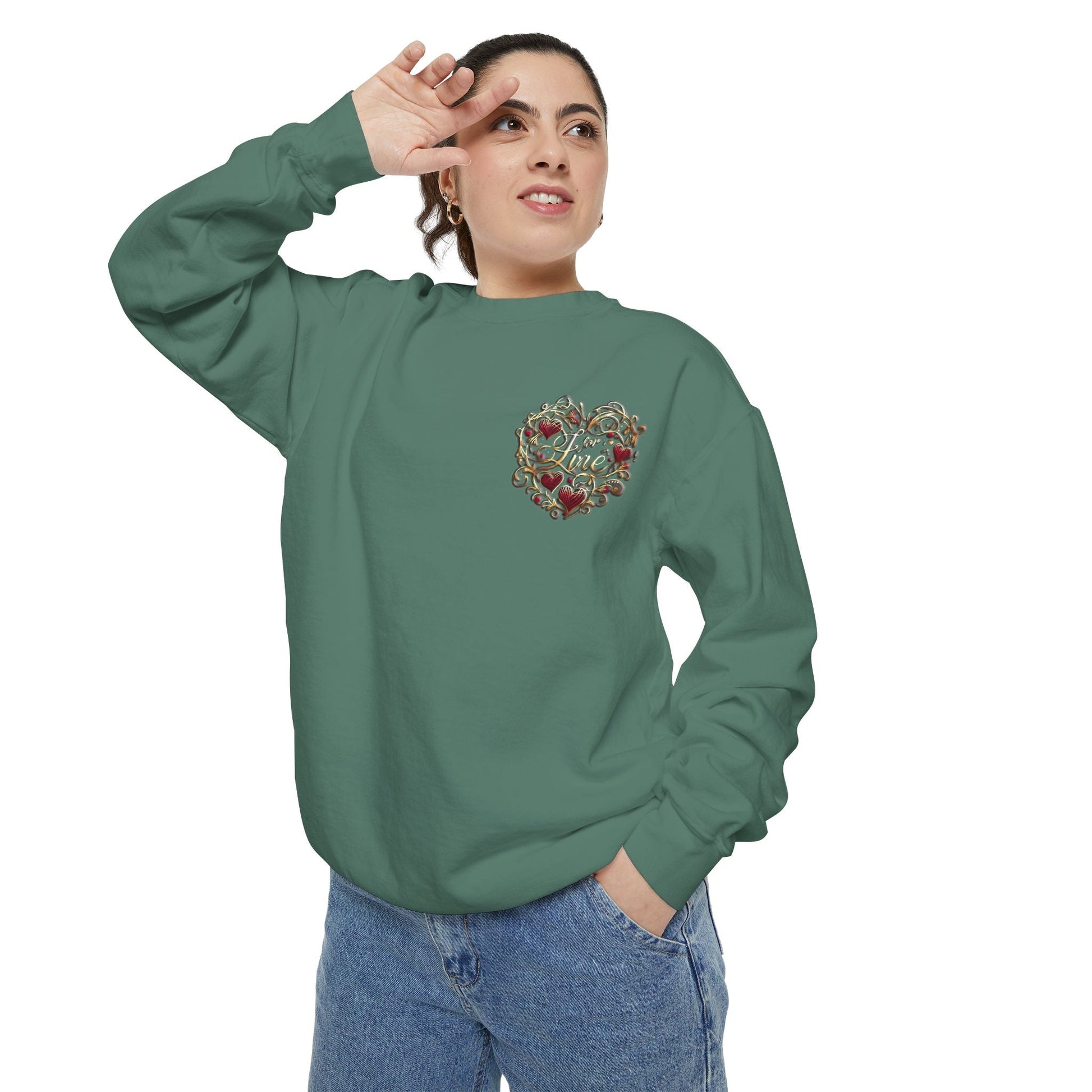 Unisex Garment-Dyed Sweatshirt - Love For Me Premium Comfort