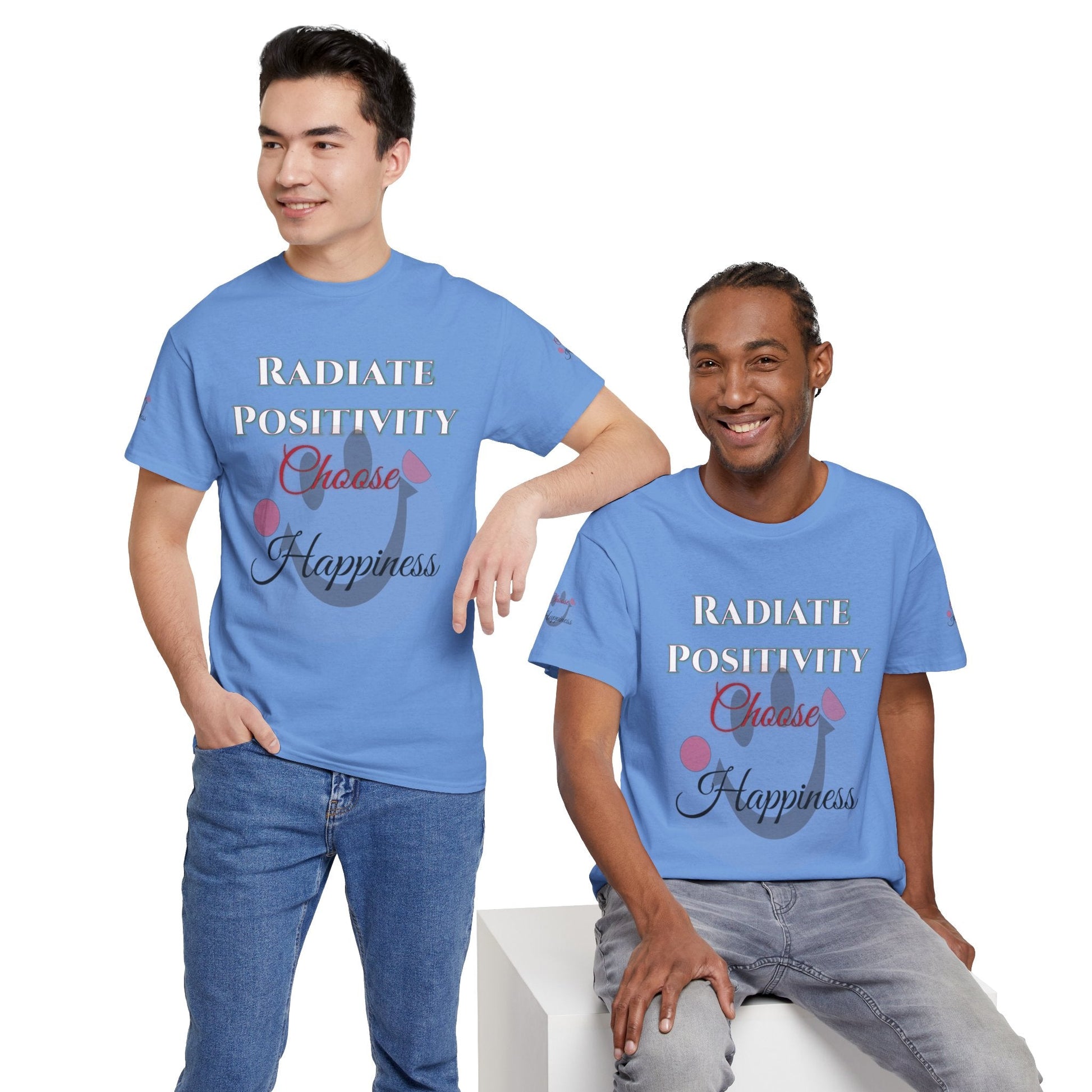 Unisex Heavy Cotton T-shirt - Radiate Positivity - Choose Happiness