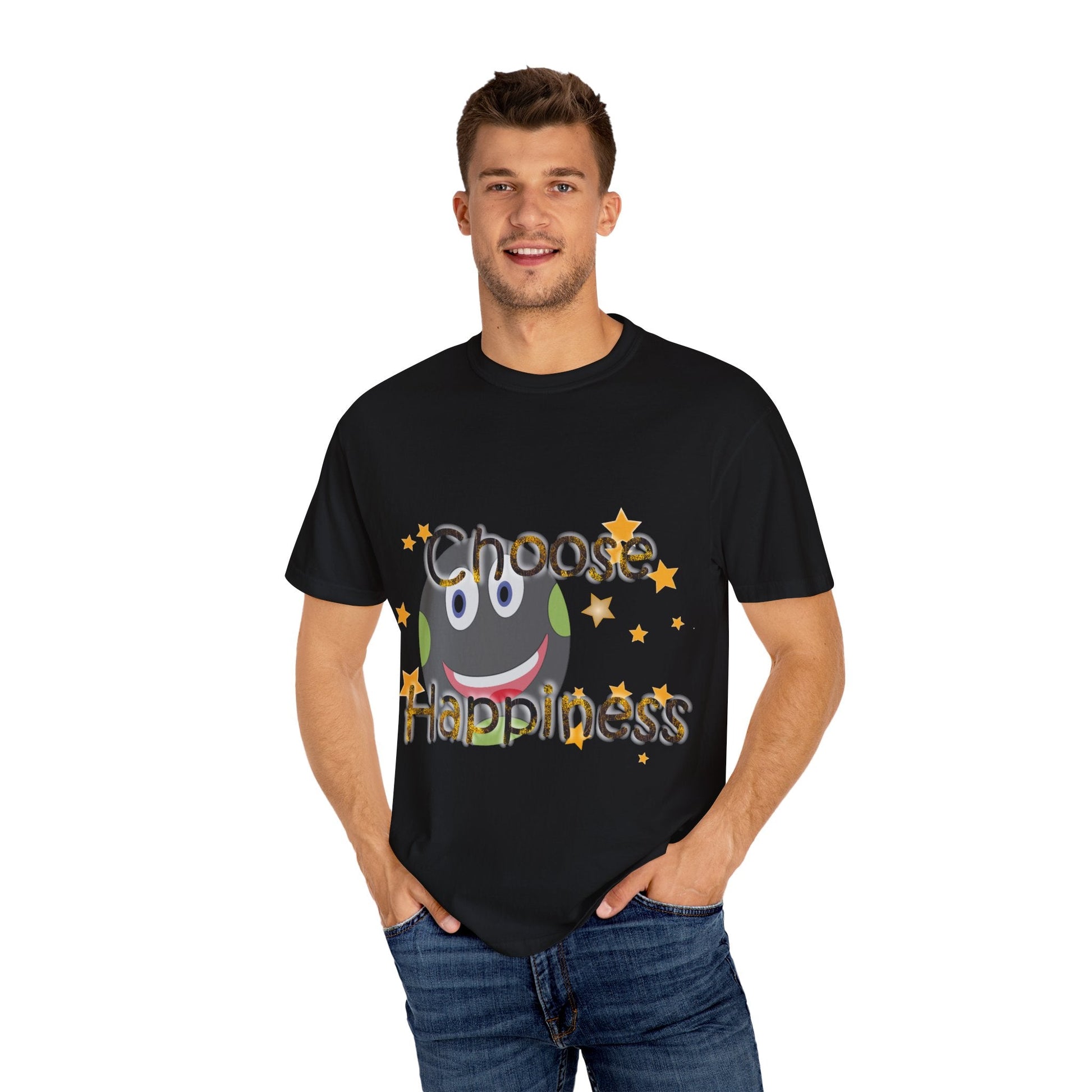Choose Happiness Unisex Garment-Dyed T-Shirt - Positive  Expression