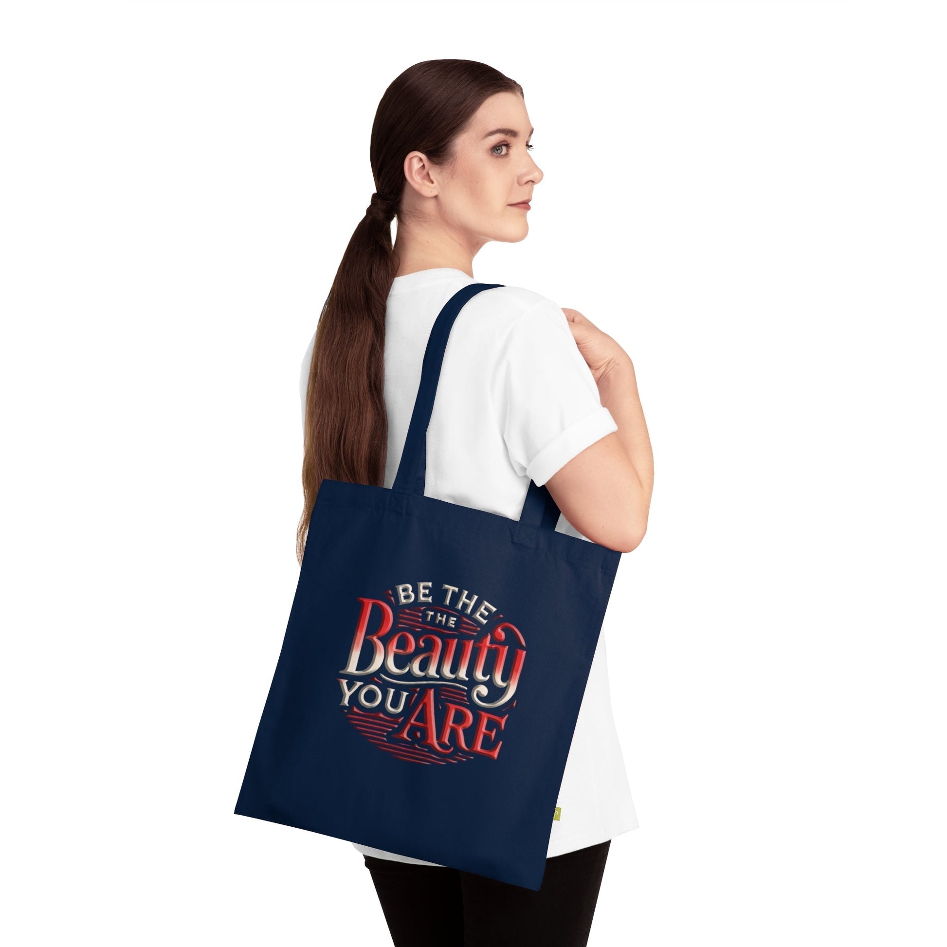 Stylish Organic Cotton Tote Bag –Be the Beauty  Eco-Friendly