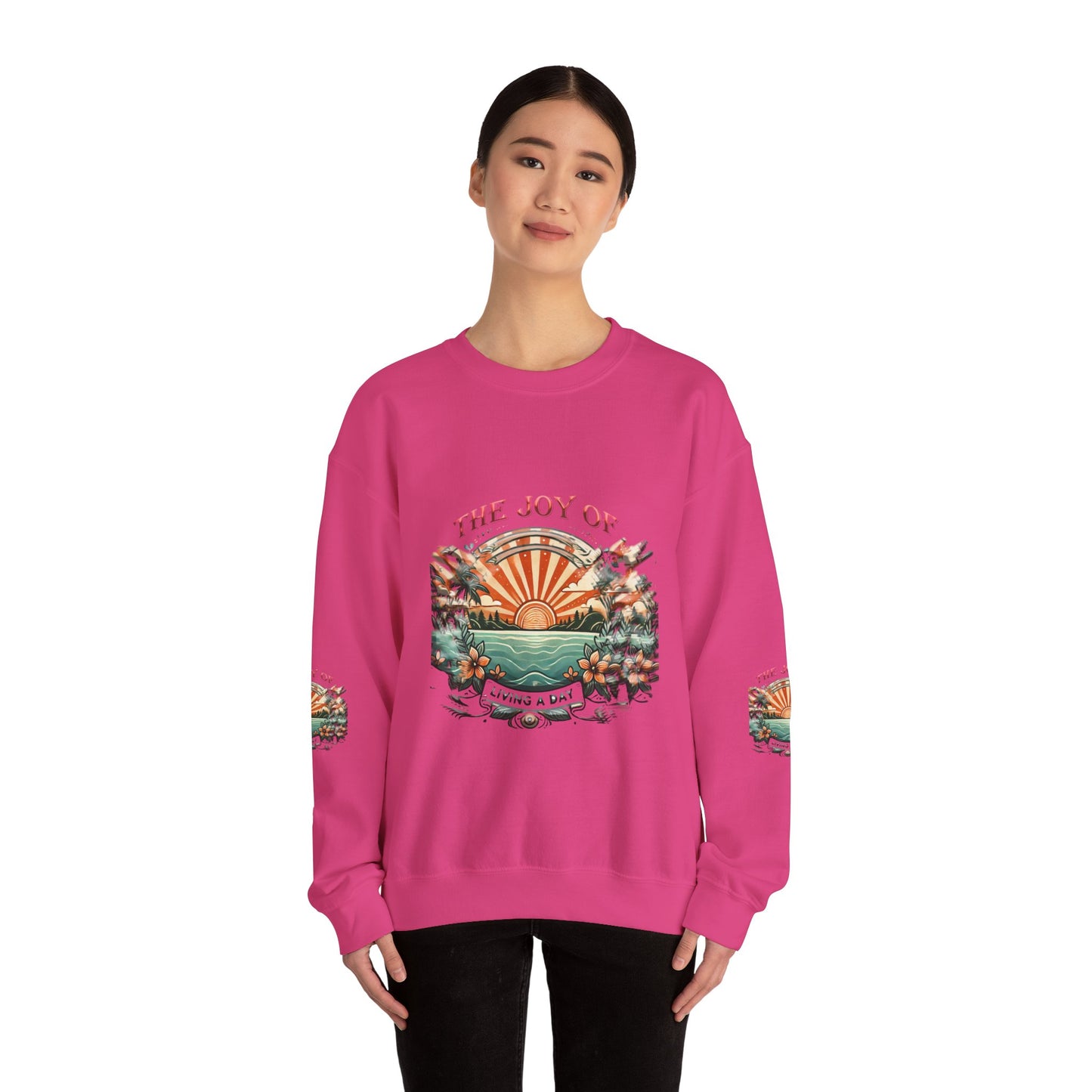 Unisex Heavy Blend™ Crewneck Sweatshirt" The Joy Of Living a Day"