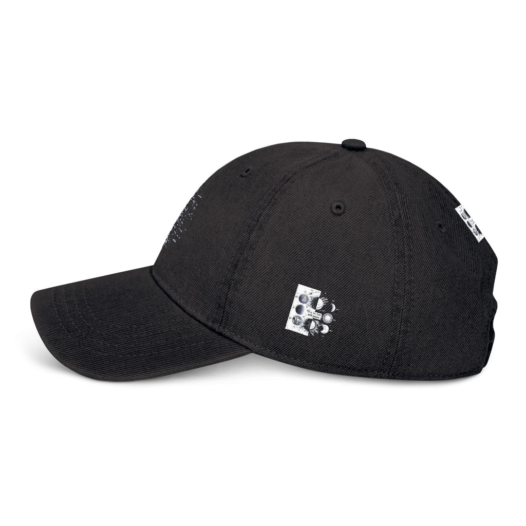 Cosmic Embroidered Denim Hat, trendy accessory for space lovers, featuring vintage look and comfortable fit.