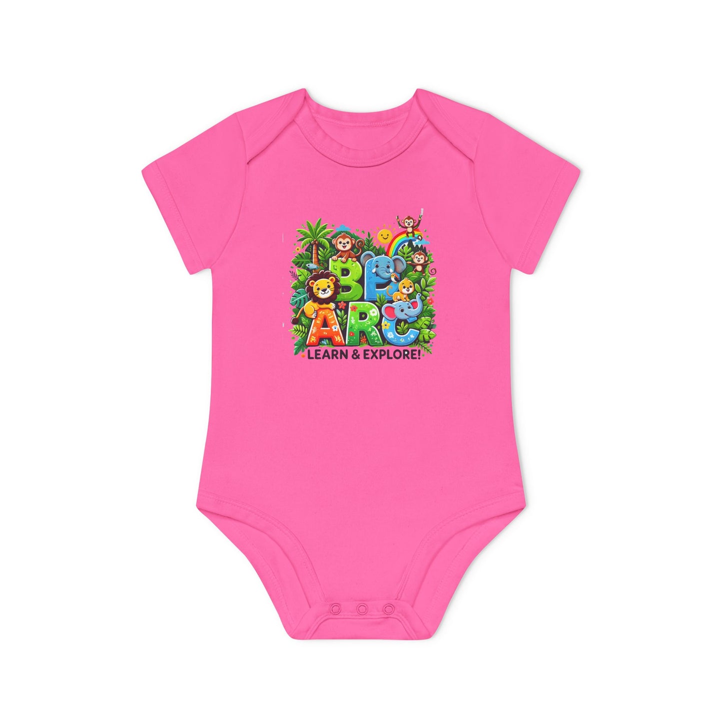 Baby Organic Short Sleeve Bodysuit" Learn and Explore"