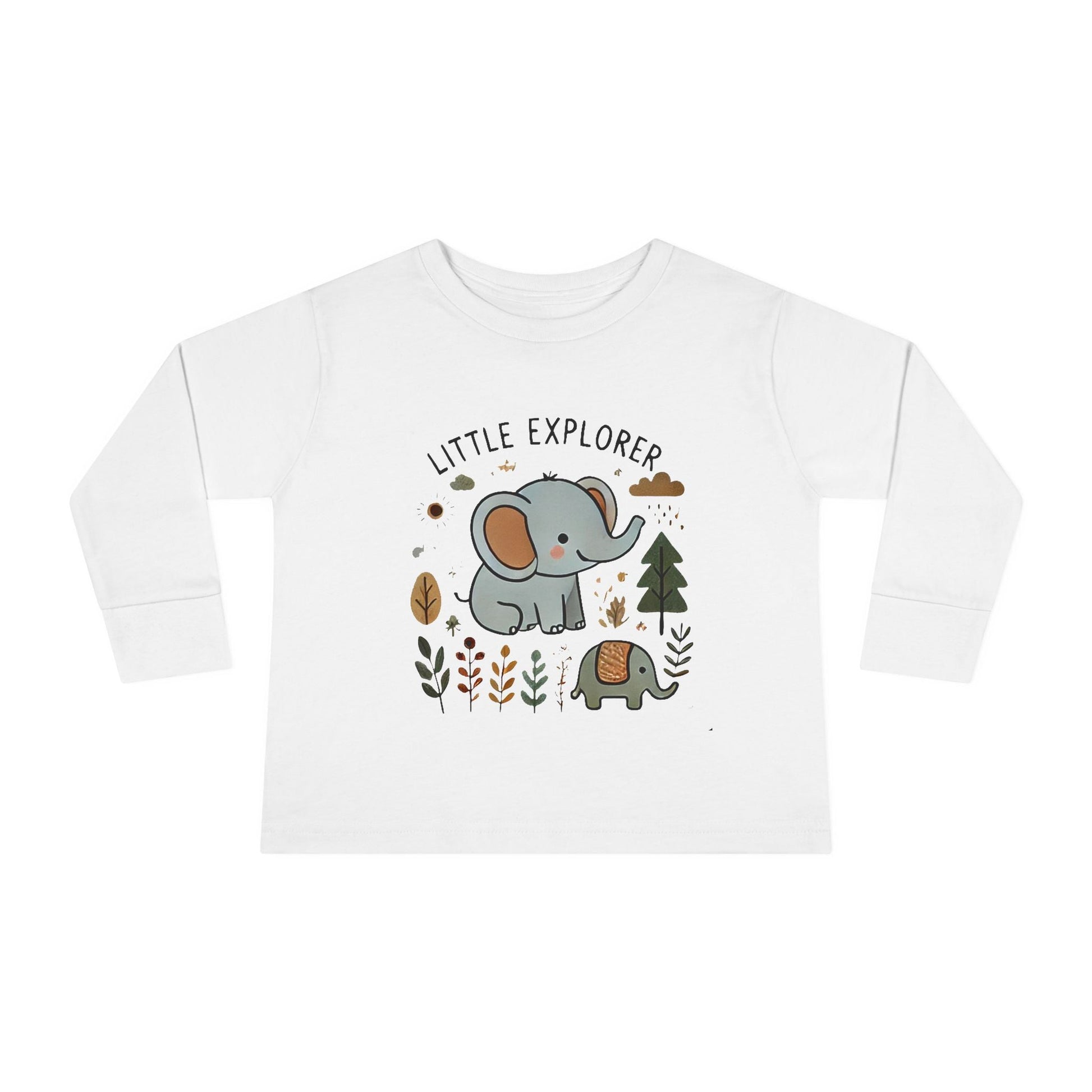 Toddler Long Sleeve T-shirt - Little Explorer Elephant Design