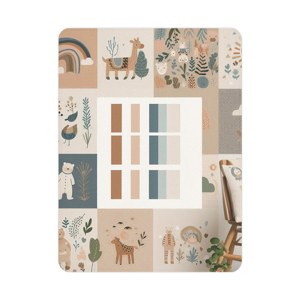 Whimsical Animal Toddler Blanket with playful designs and vibrant colors for cozy comfort.