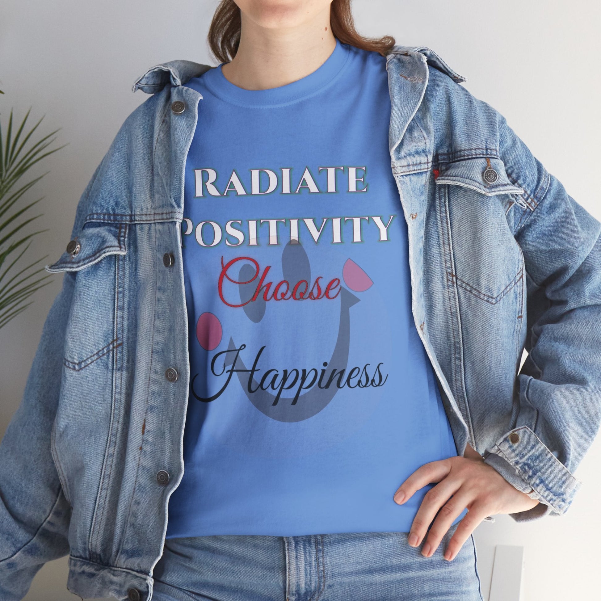 Unisex Heavy Cotton T-shirt - Radiate Positivity - Choose Happiness