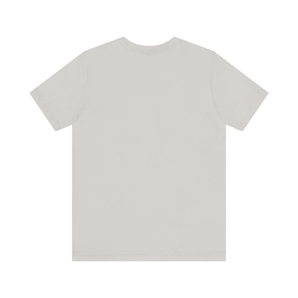 Unisex Jersey Short Sleeve T-shirt in light gray, featuring a classic crew neckline and ribbed knit collars.