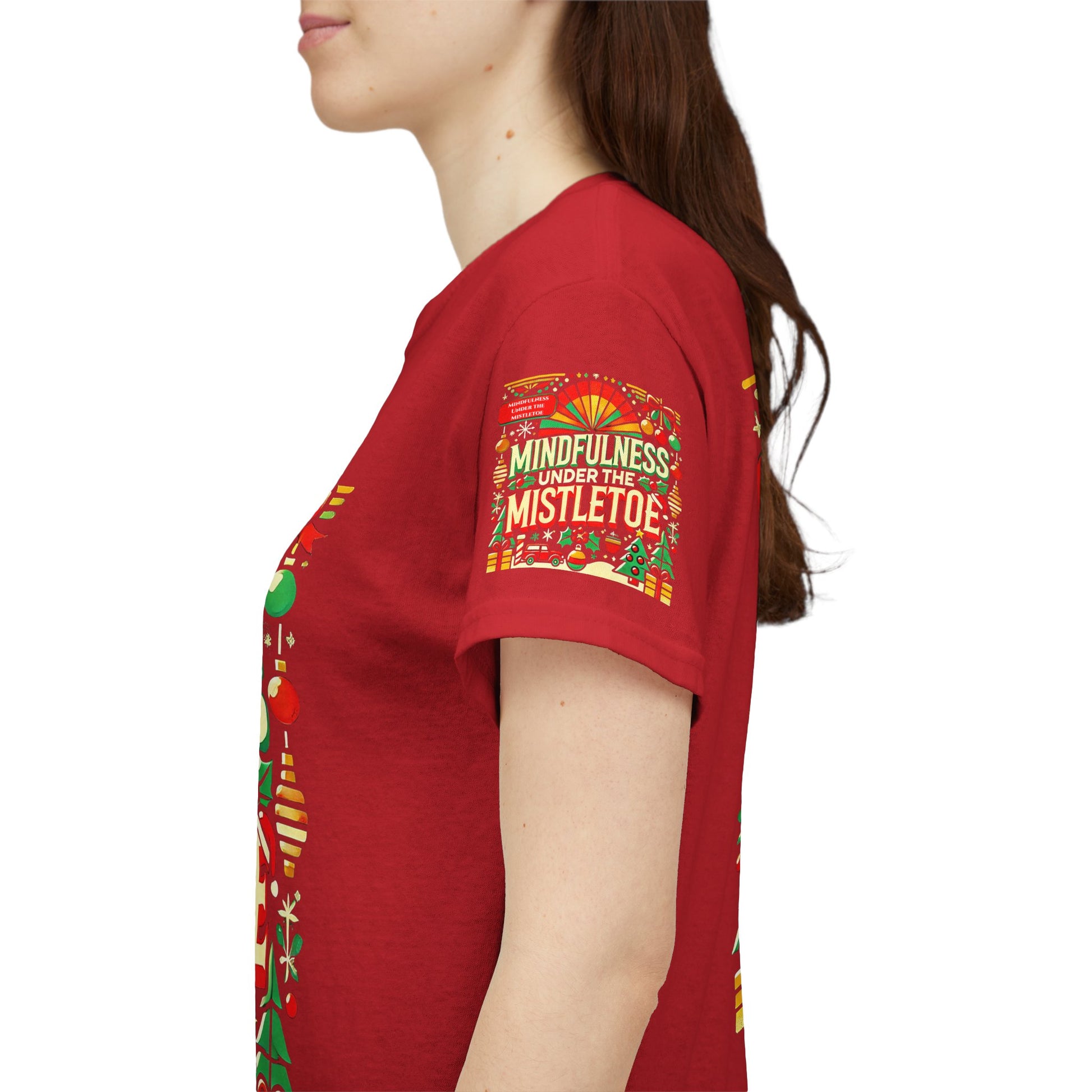 Unisex Heavy Cotton T-shirt - Mindfulness Under the Mistletoe Classic